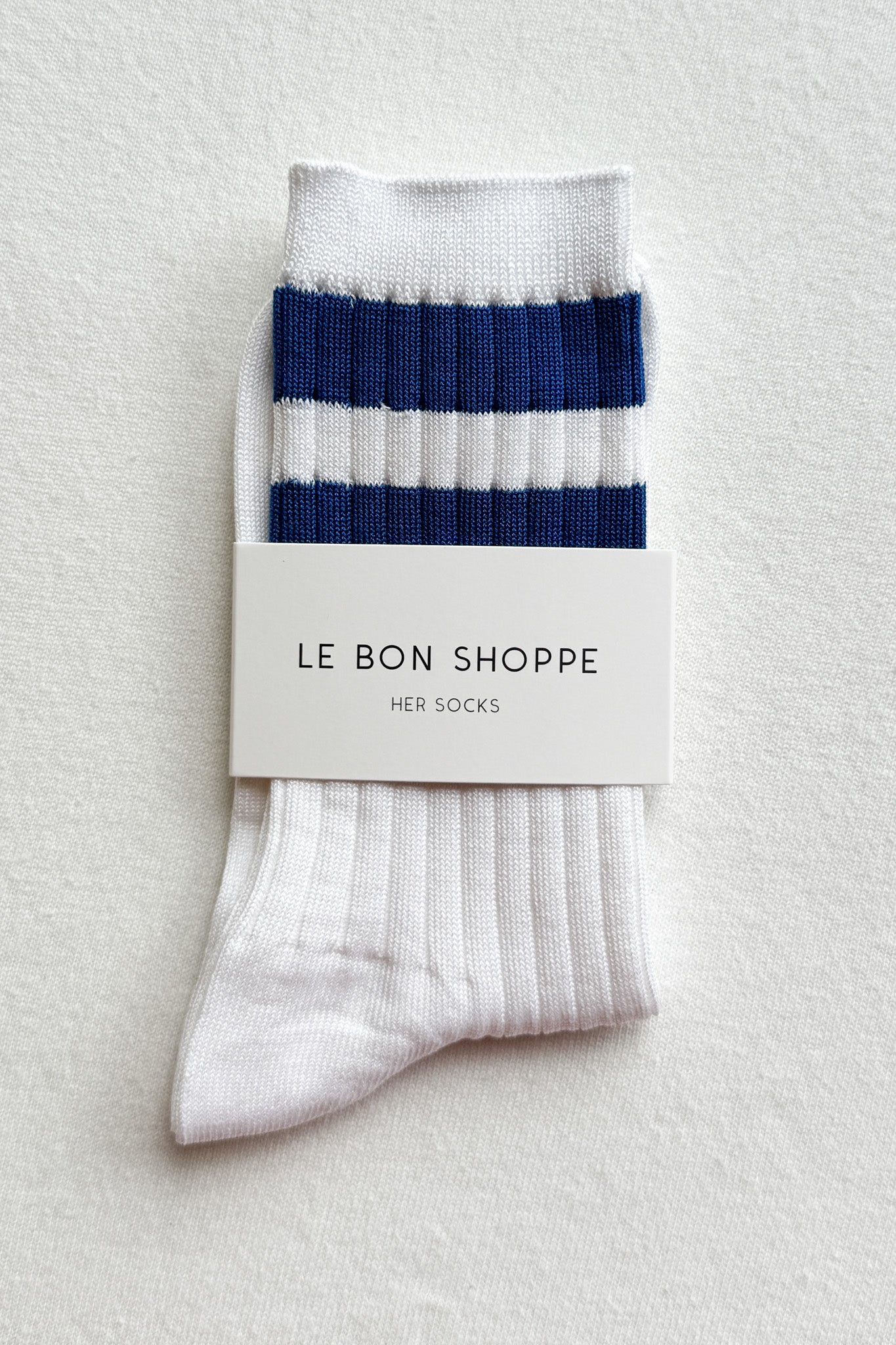 Her Varsity Socks - White Blue