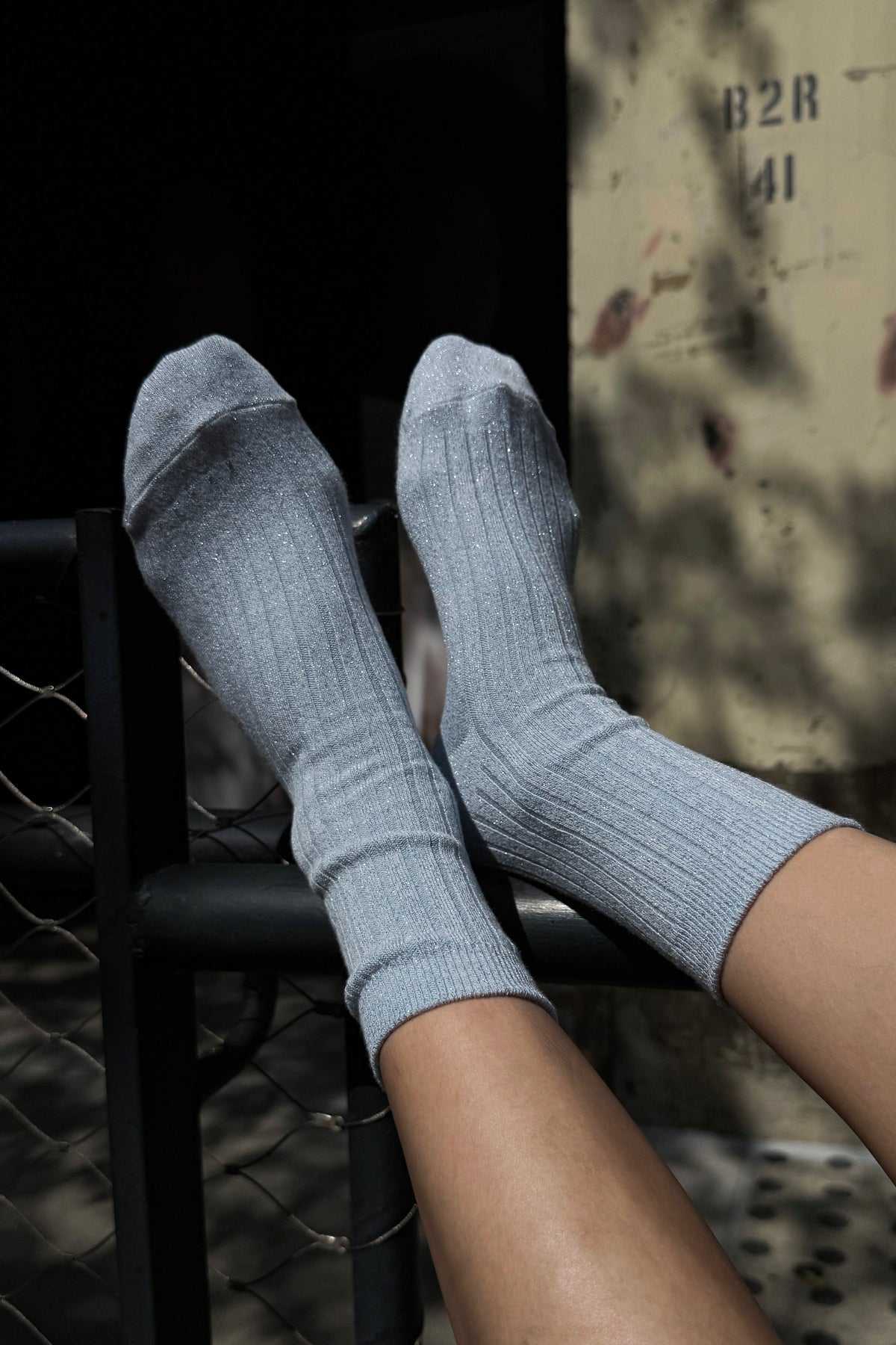 Her Socks (Glitter) - Morning Mist