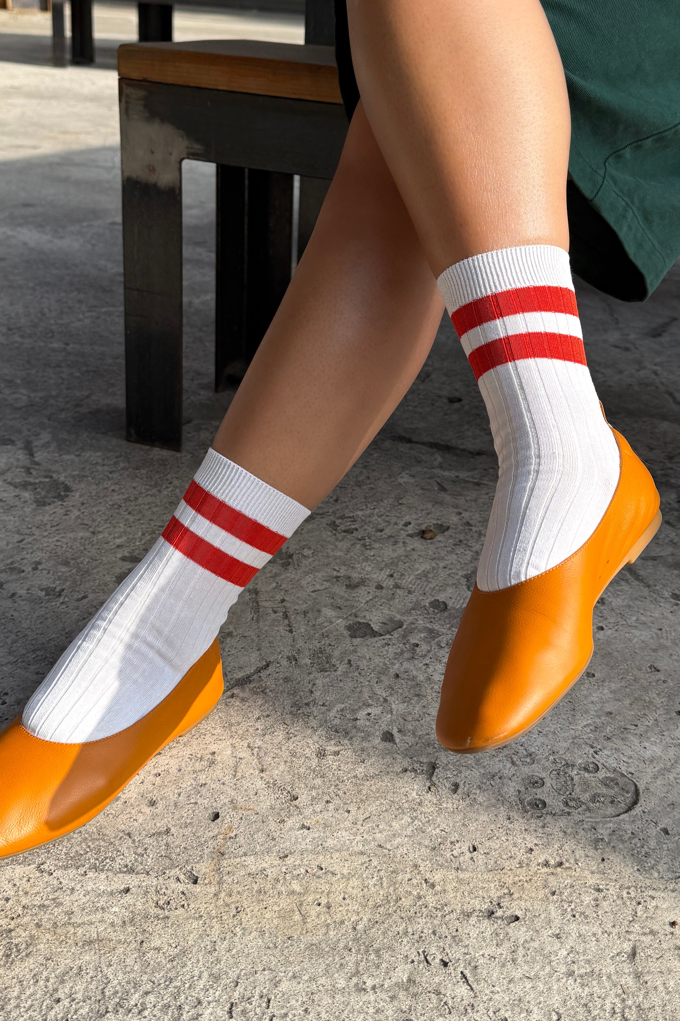 Her Varsity Socks - White Coral