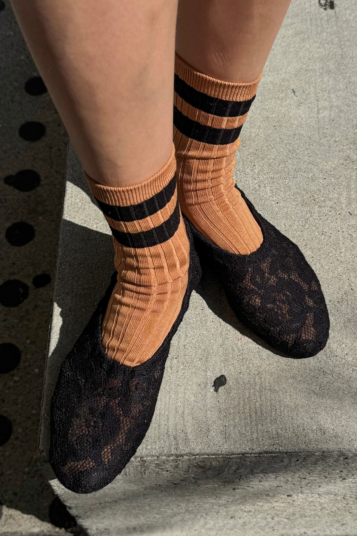 Her Varsity Socks - Peanut