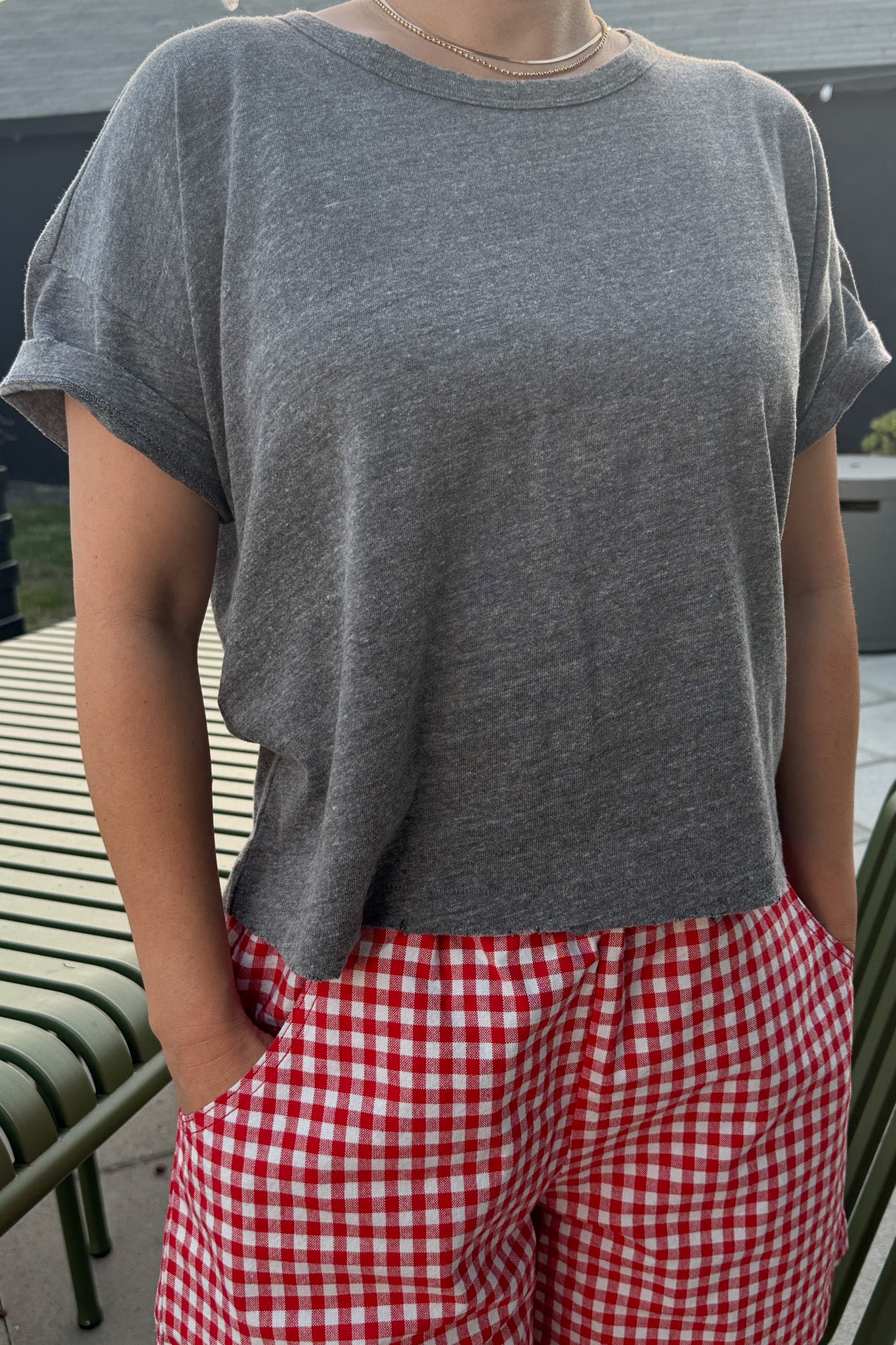 Vintage Fille Tee - Ht.Grey