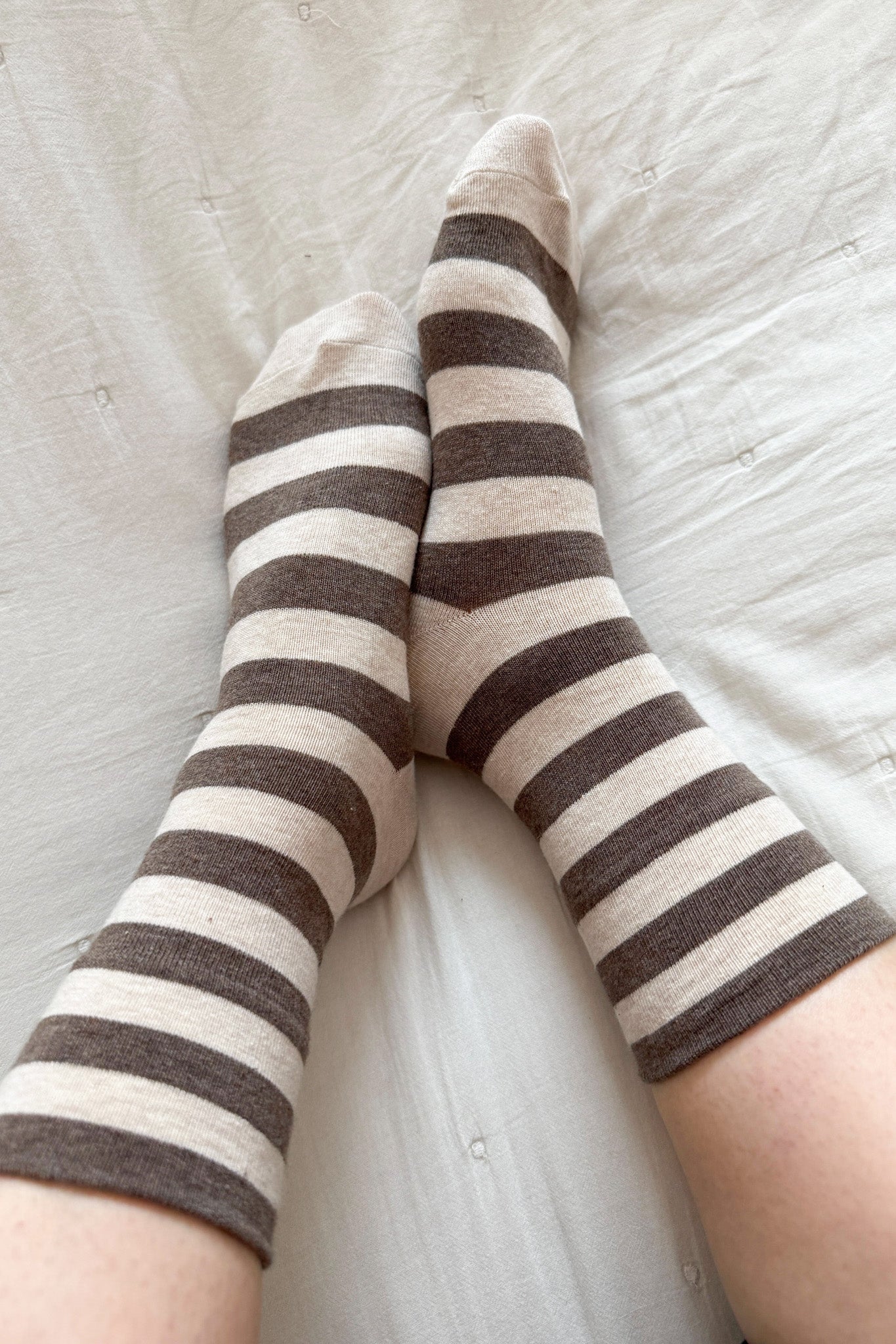 Wally Socks - Wide / Brown Stripe