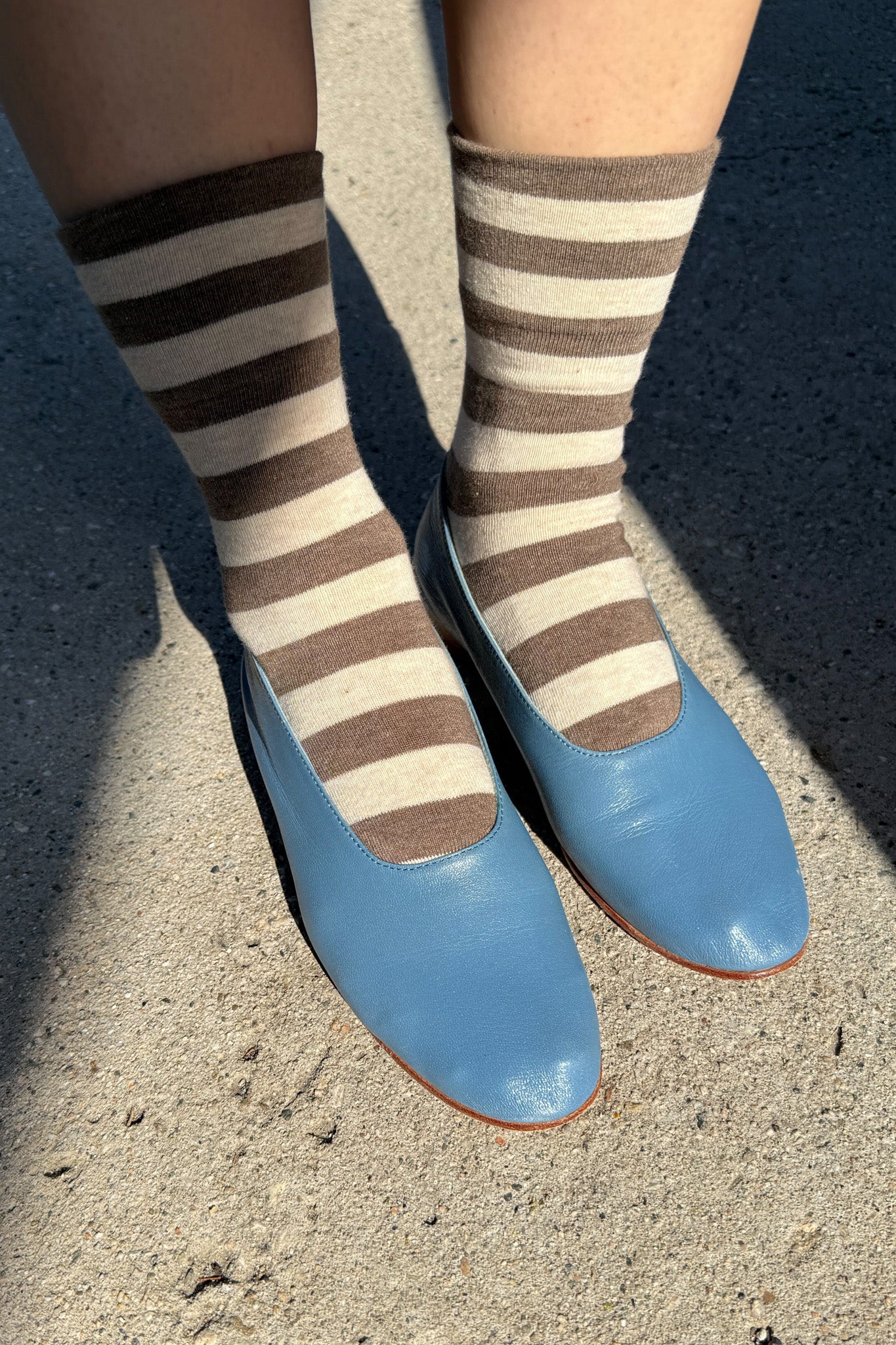 Wally Socks - Wide / Brown Stripe