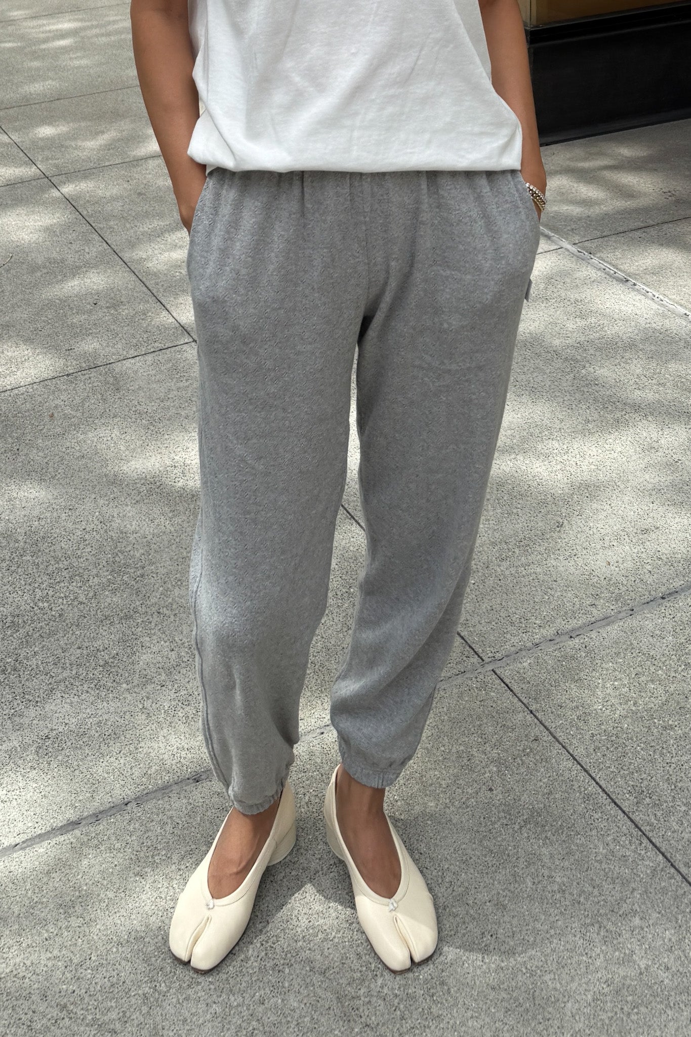 Pointelle Serene Joggers - Melange Grey