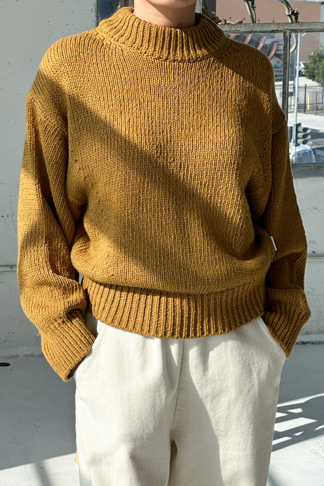 Zoe Cotton Sweater - Dijon