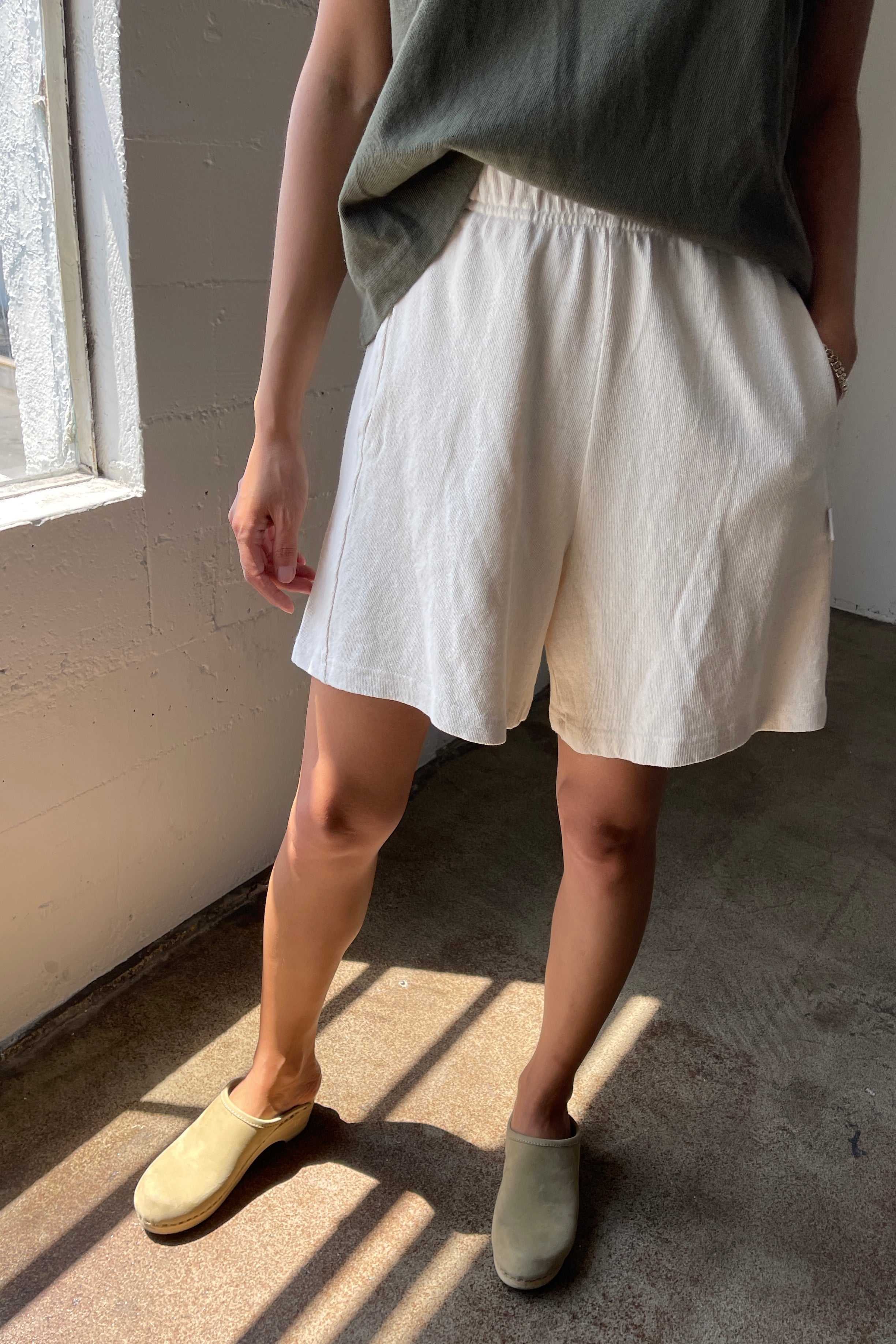 Flared Basketball Shorts - Naturel