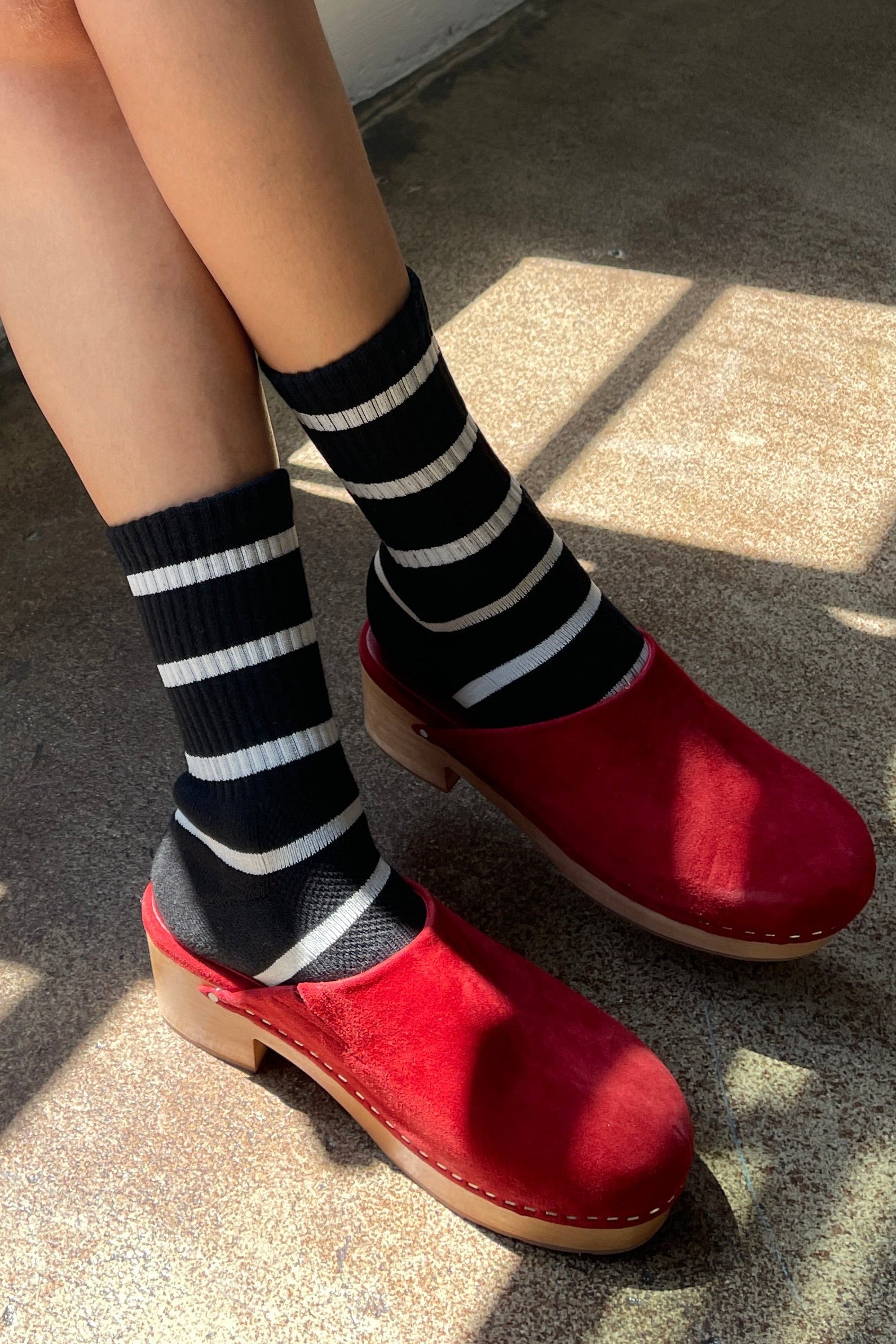 Chaussettes Boyfriend Rayées - Rayure Noire