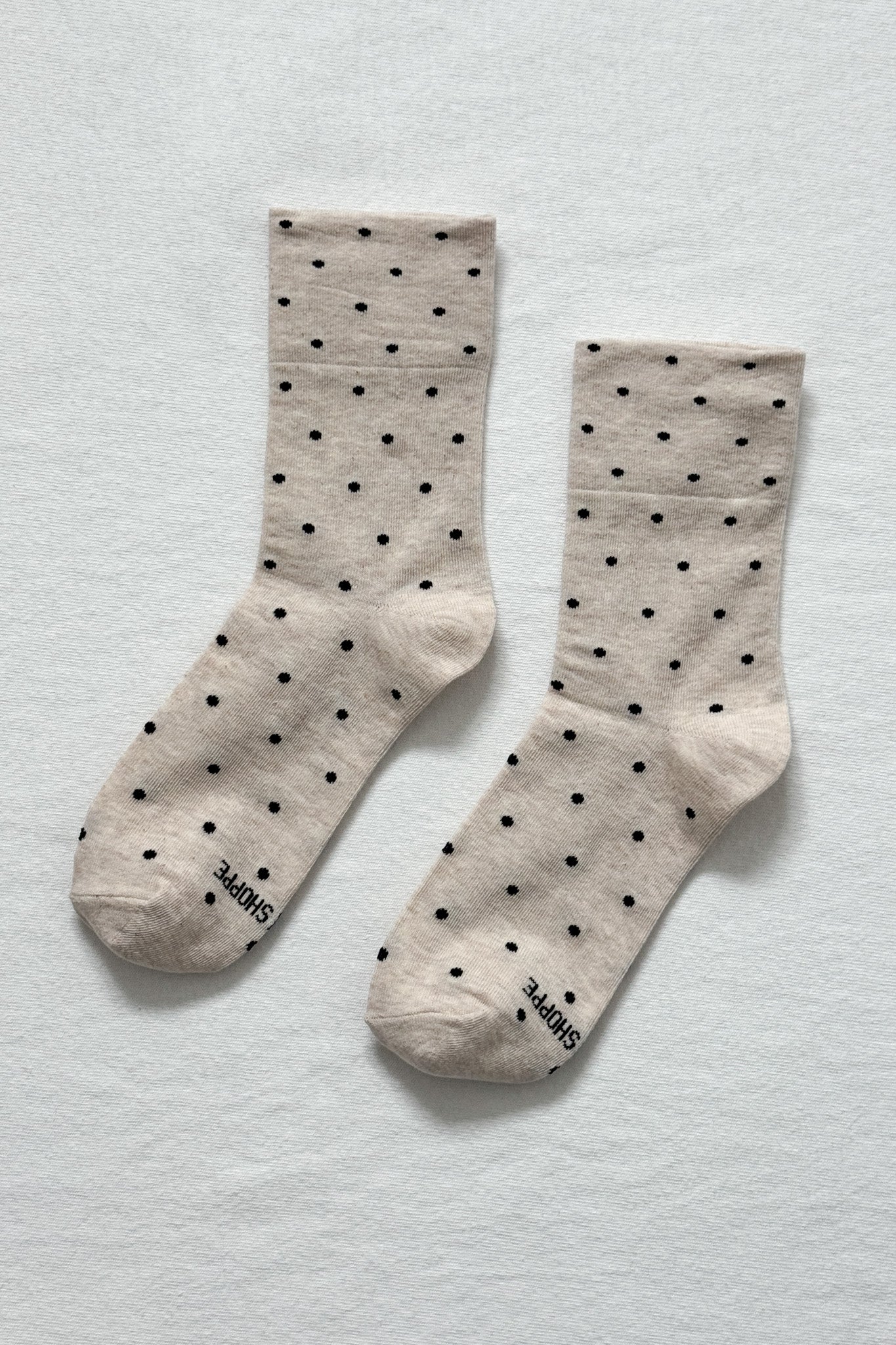 Sneaker Socks - Polka Dot- Oatmeal / Black