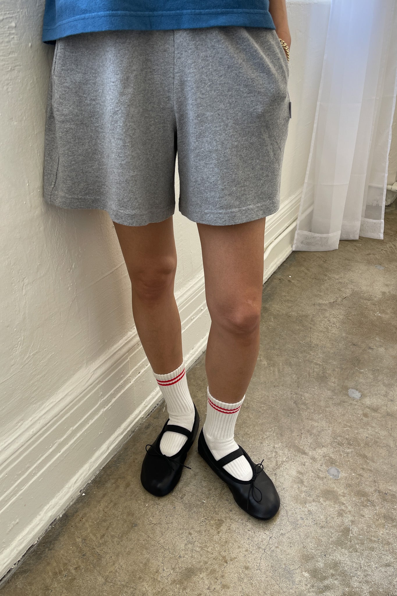 Short de basket évasé - Ht. Gris