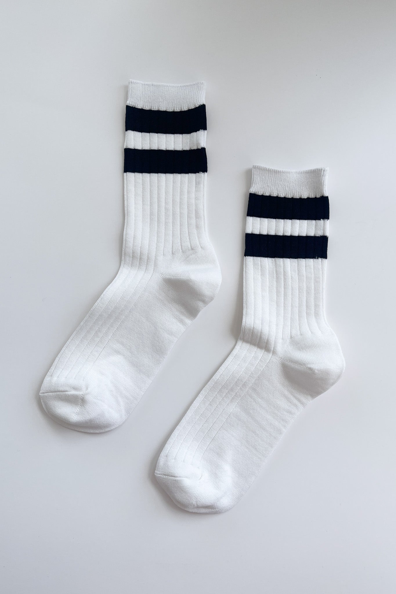 Her Varsity Socks - WHITE BLACK