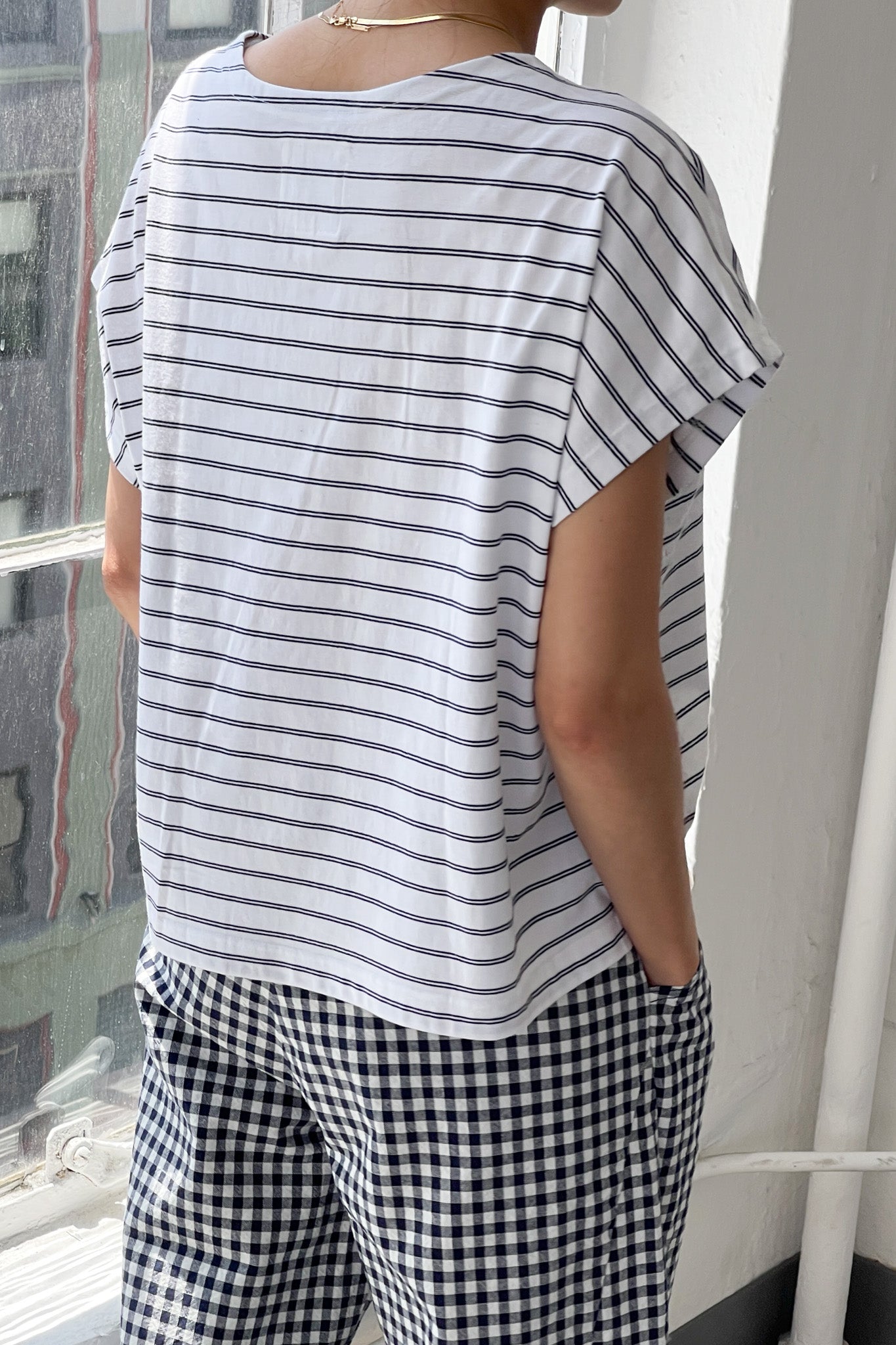 Chérie Tee - White/Navy
