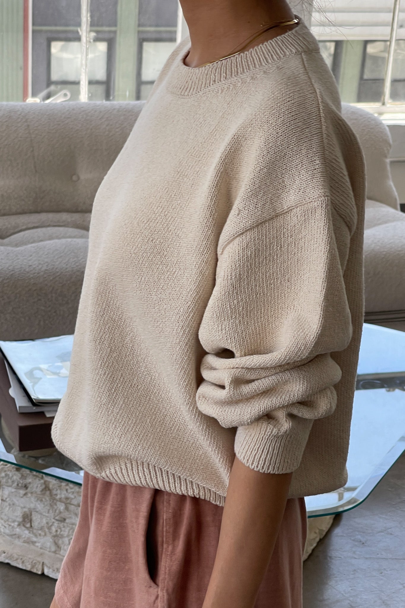 Milo Cotton Sweater - Naturel