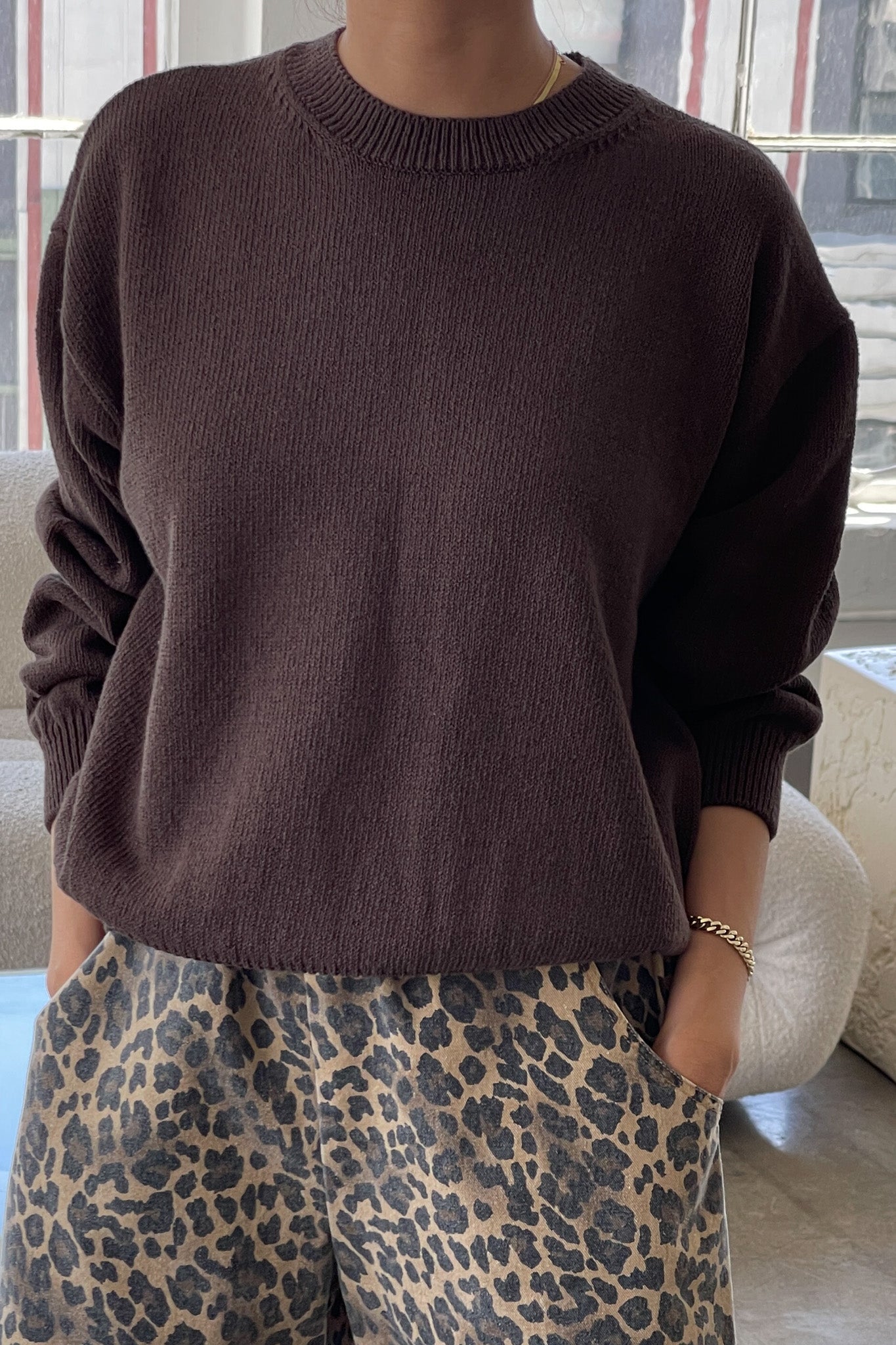 Milo Cotton Sweater - Brown