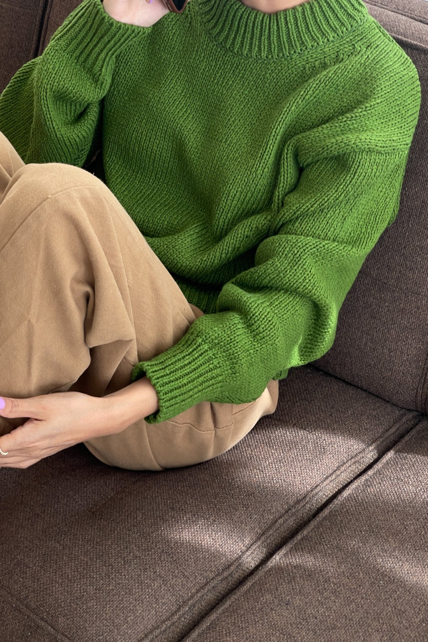 Zoe Cotton Sweater - Avocado