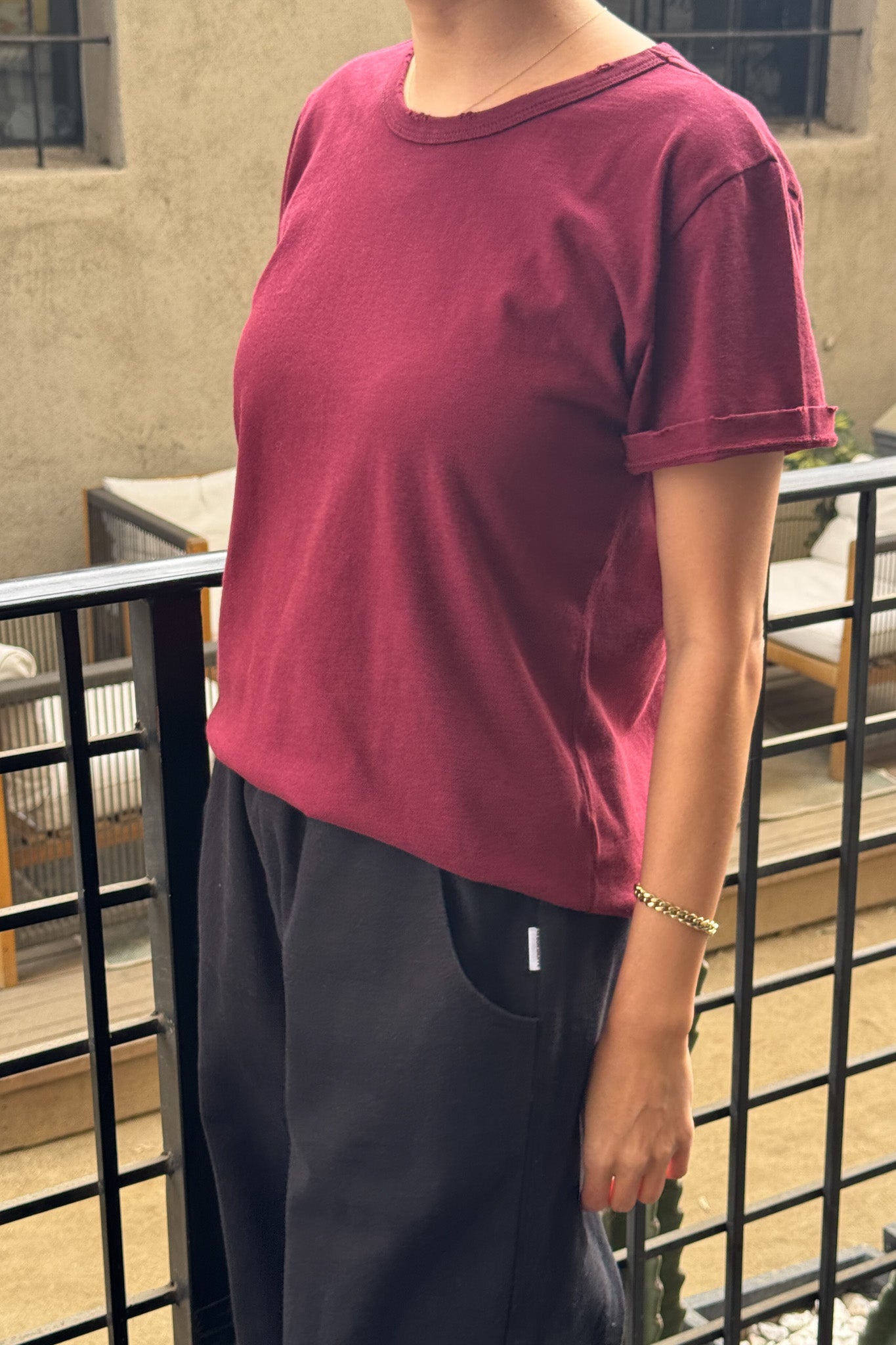 Vintage Boy Tee (Organic Cotton) - Burgundy