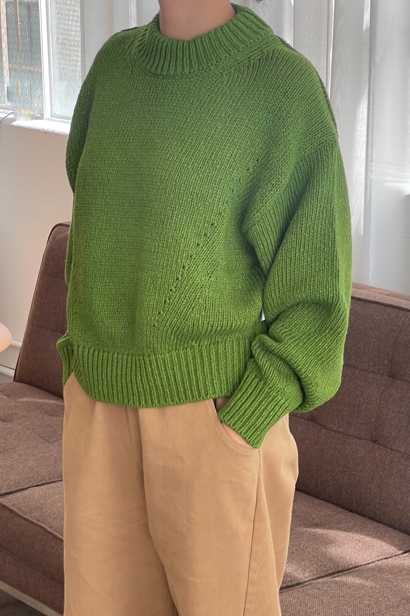 Zoe Cotton Sweater - Avocado