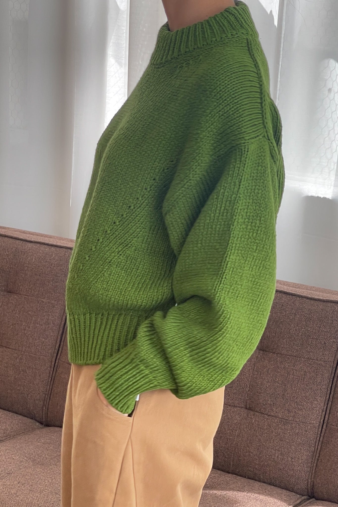 Zoe Cotton Sweater - Avocado