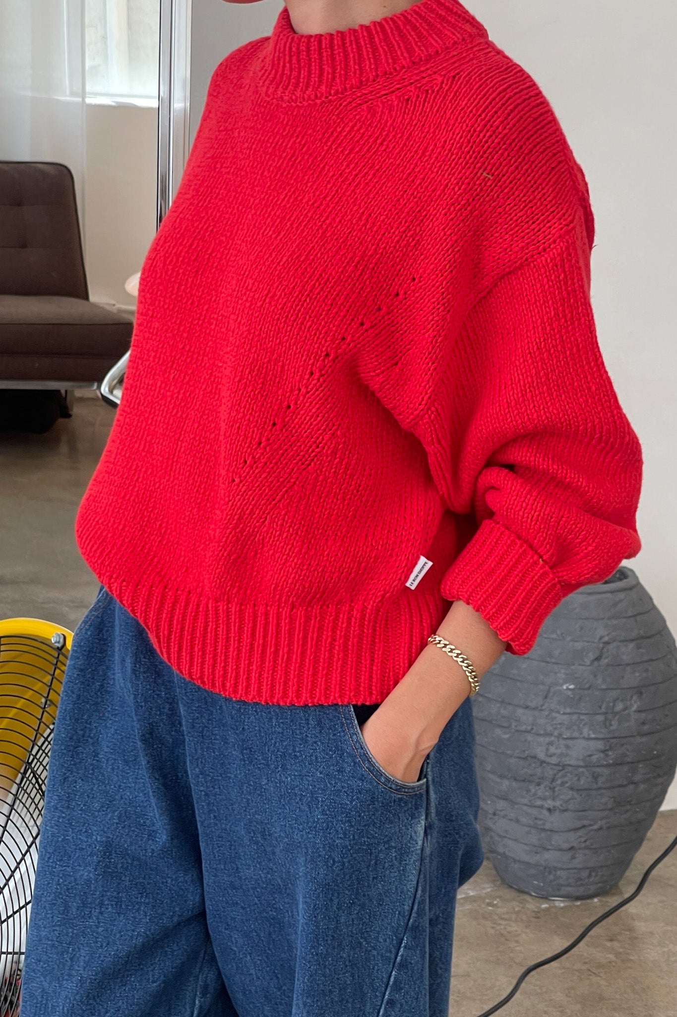 Zoe Cotton Sweater - Chilli