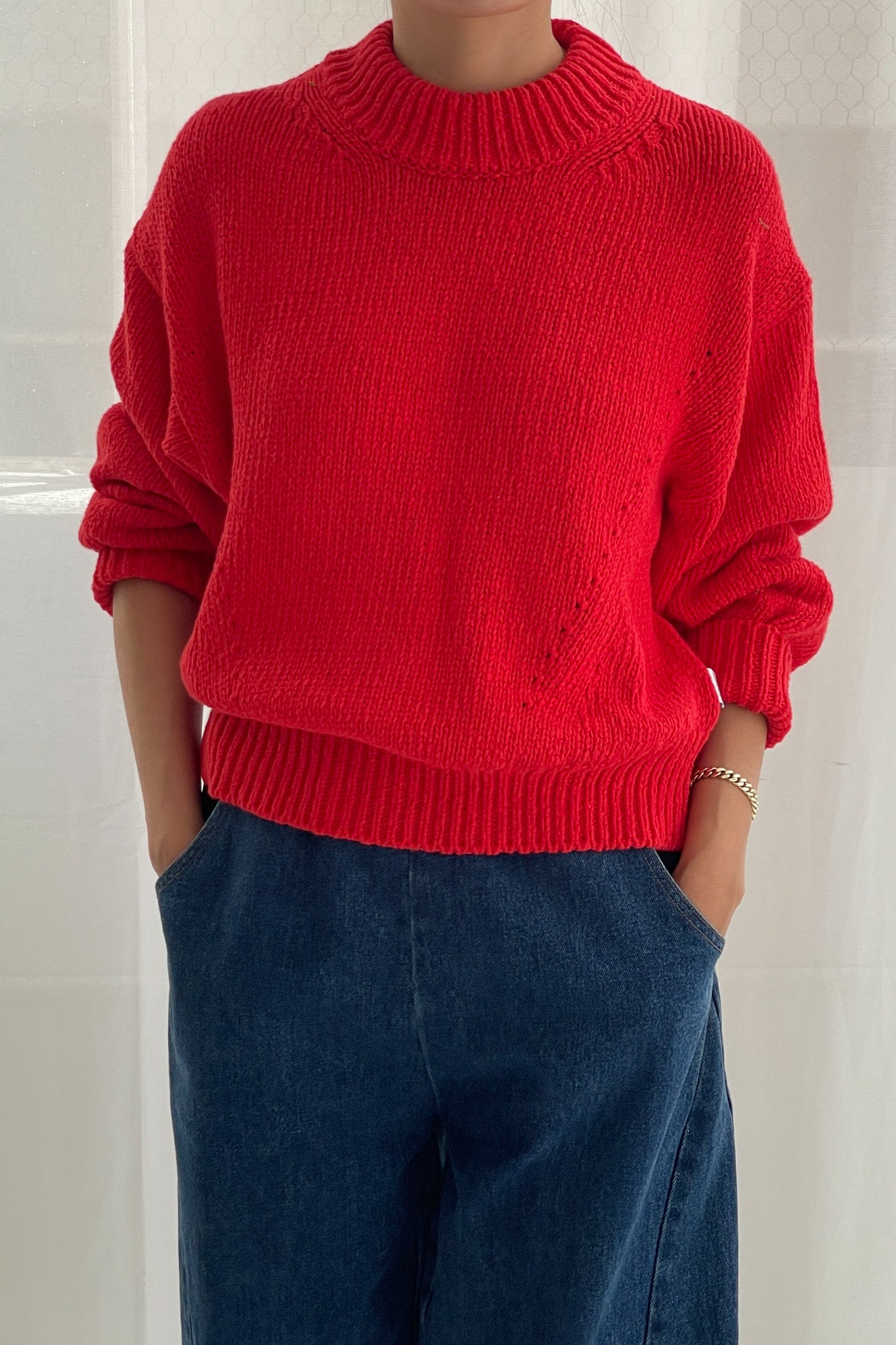 Zoe Cotton Sweater - Chilli