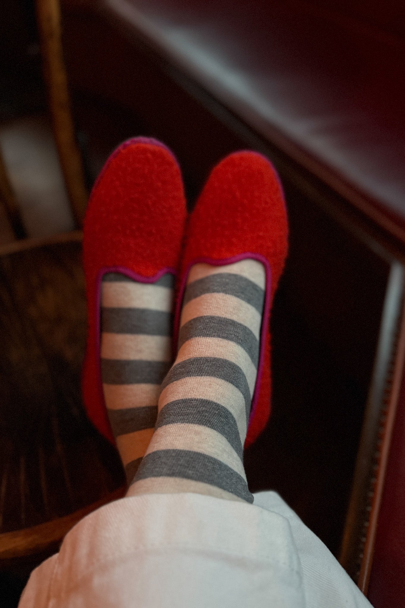 Wally Socks - Wide / Grey Stripe
