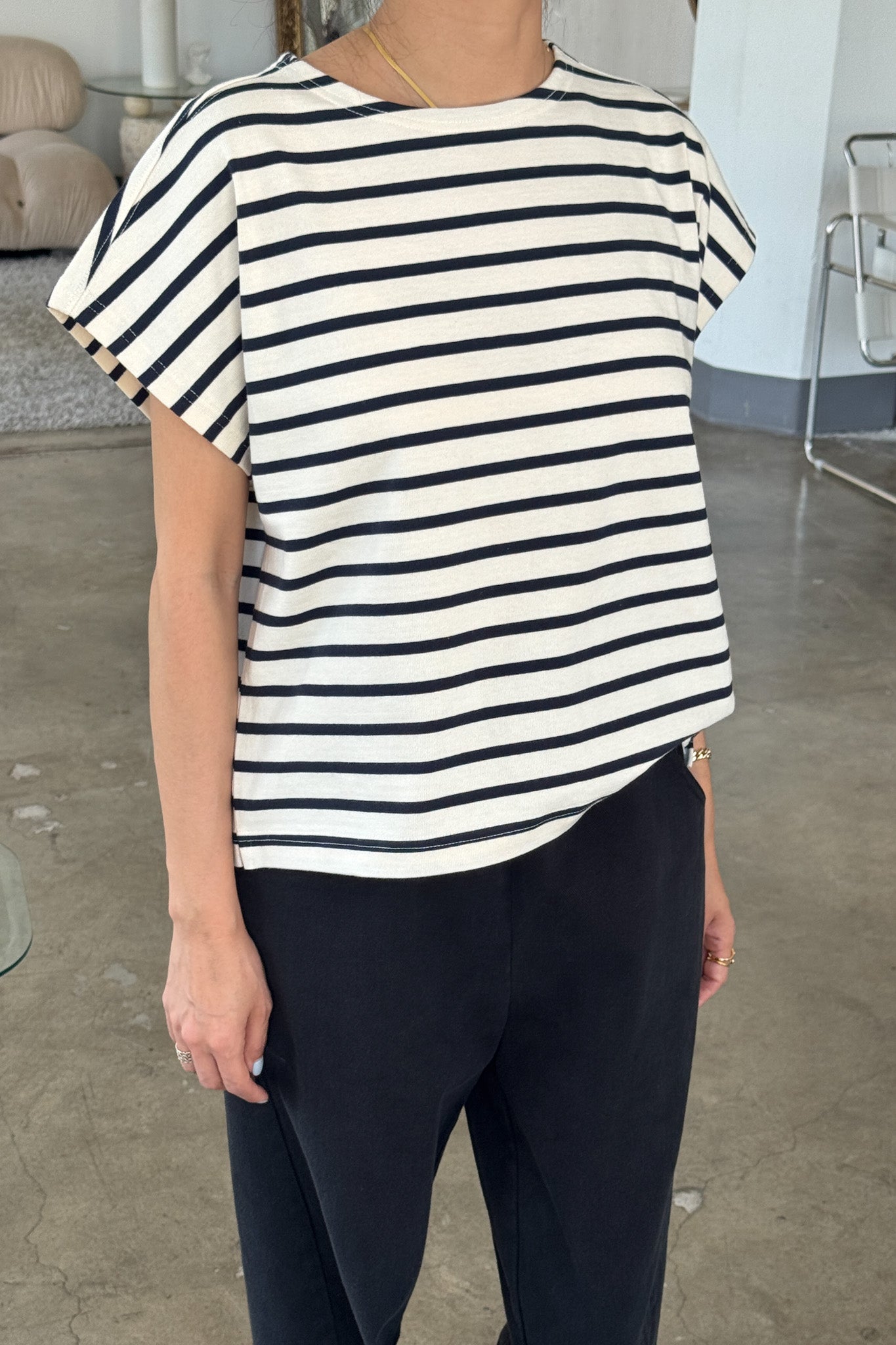 Manon Tee- NAVY STRIPE