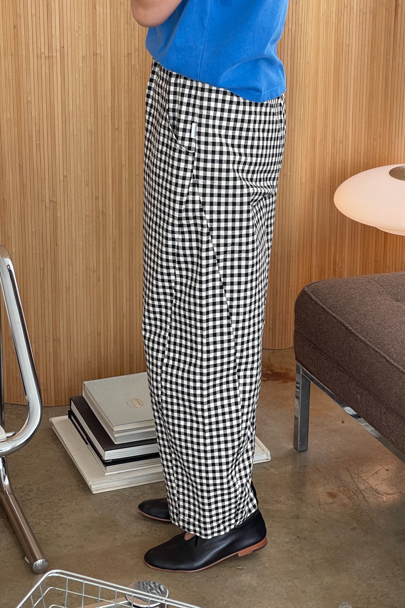 Gingham Arc Pants - Black Gingham