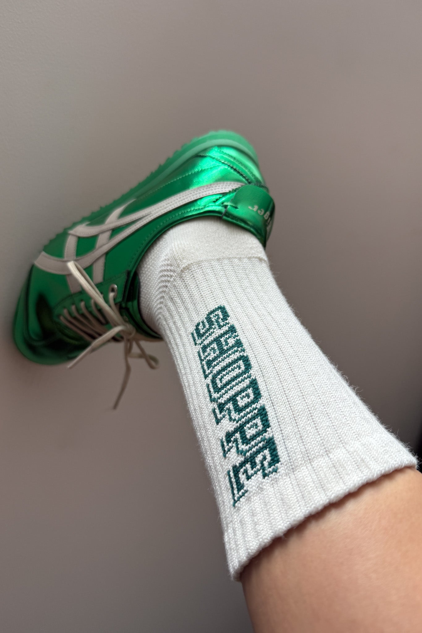 Preppy Socks - Canvas/Green