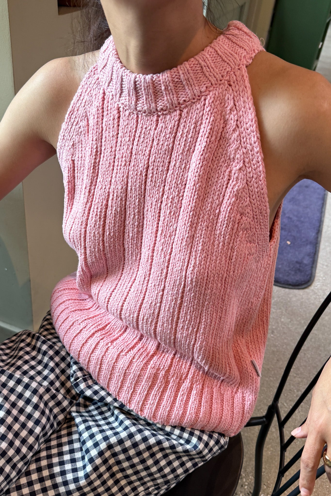 Claire Cotton Sweater Tank - Pink