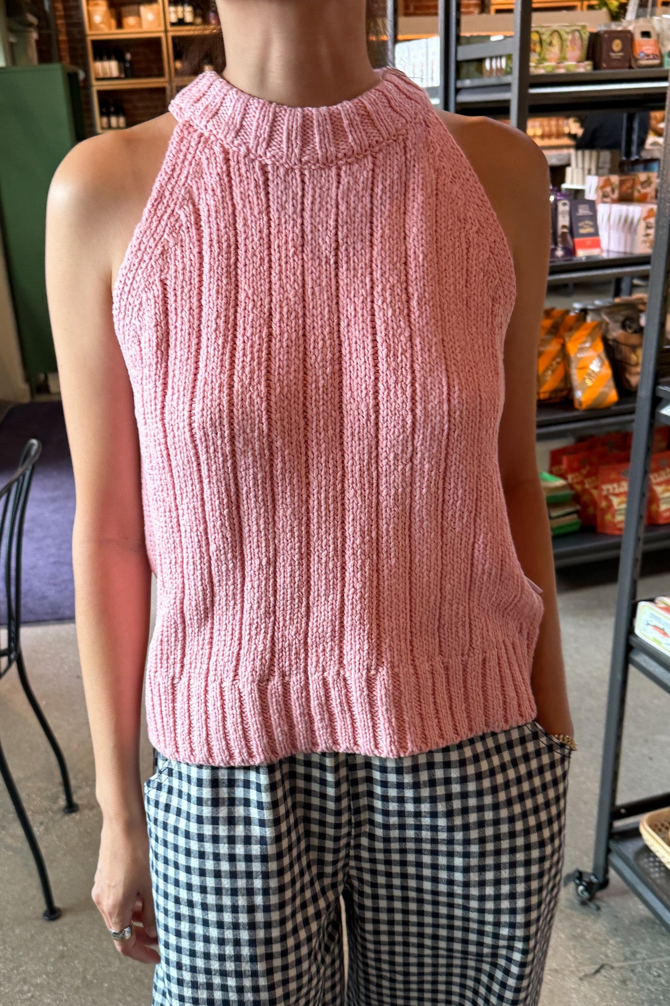 Claire Cotton Sweater Tank - Pink