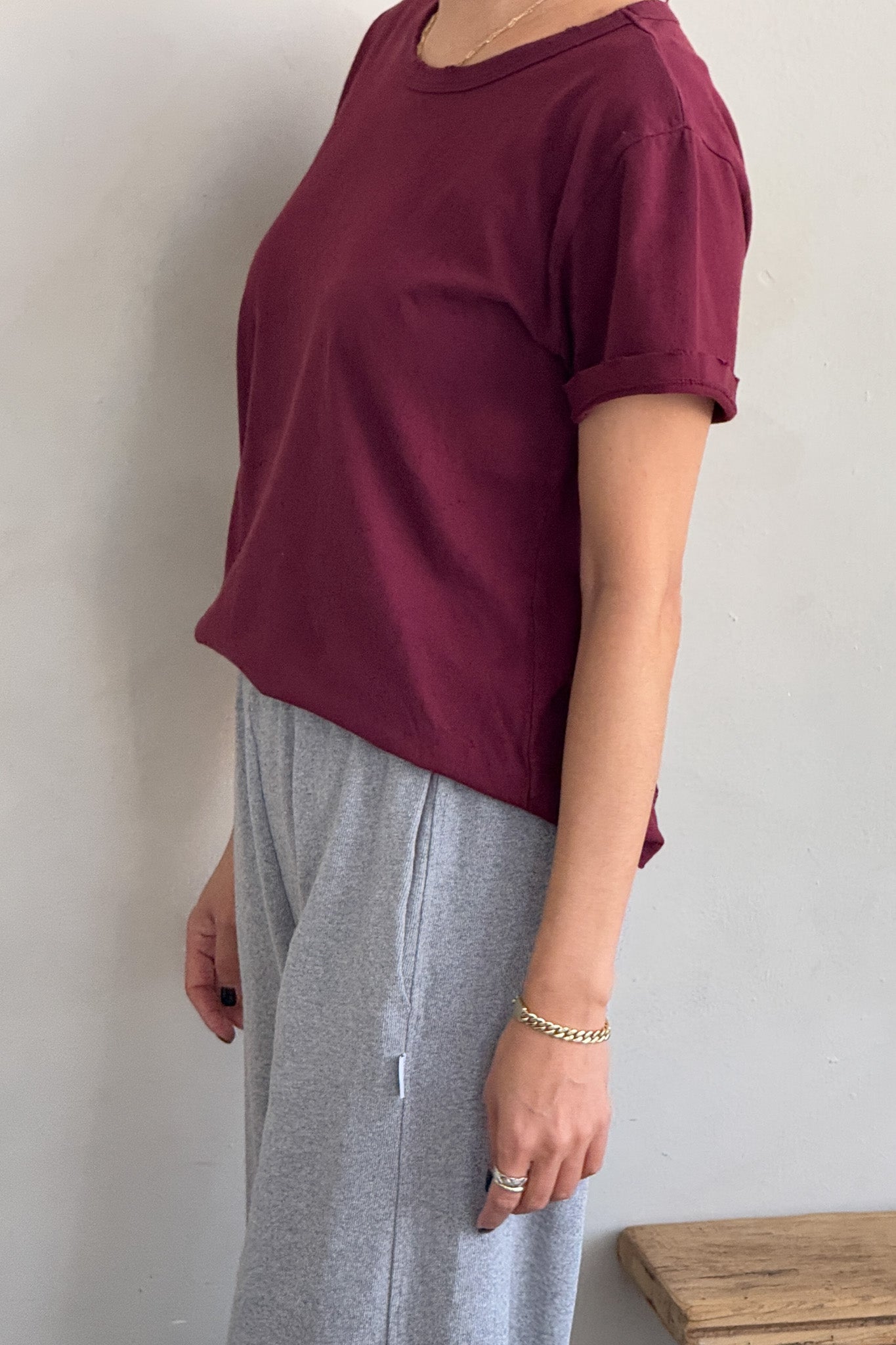 Vintage Boy Tee (Organic Cotton) - Burgundy