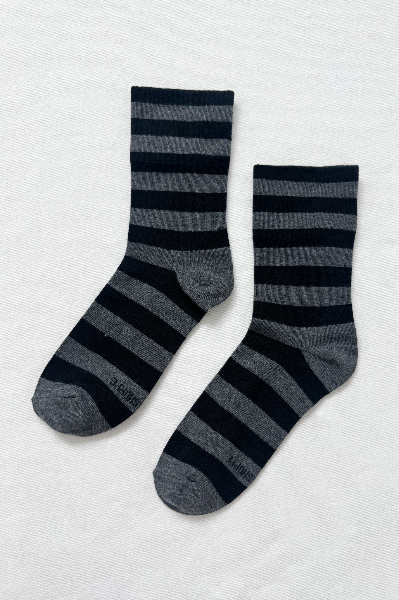 Wally Socks - Wide / Charcoal Stripe