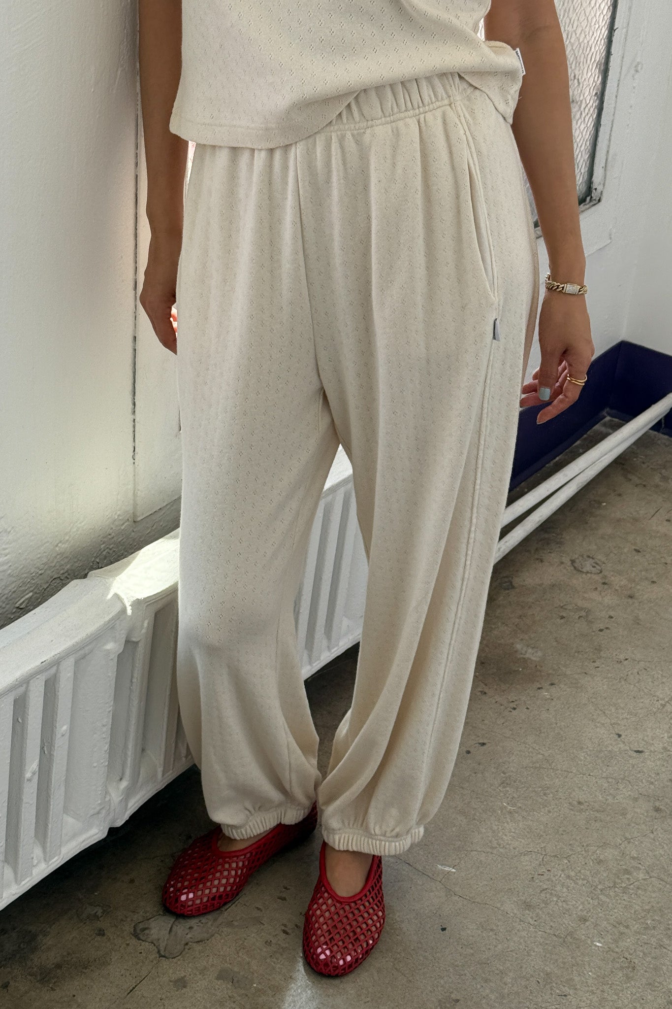 Pointelle Balloon Pants - NATUREL