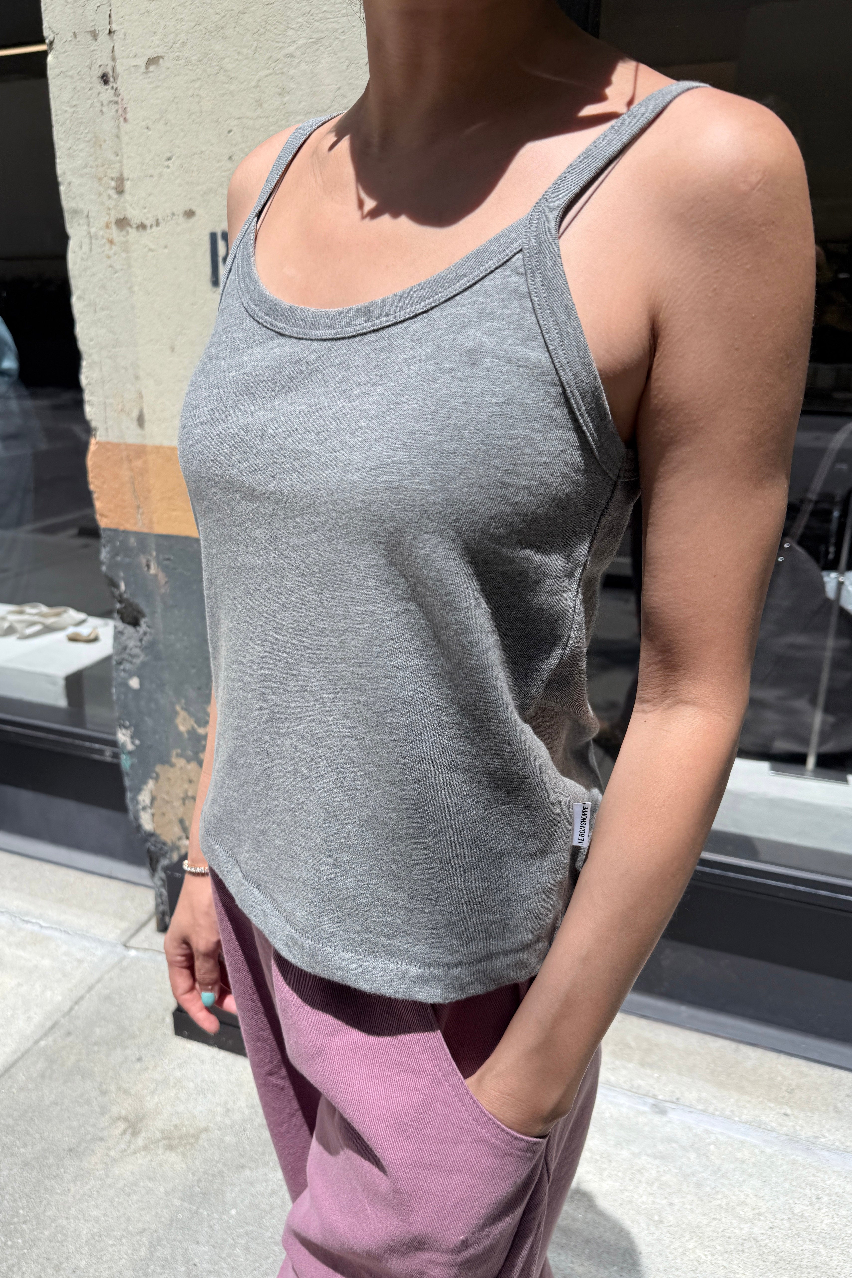 Premium Jersey Dana Cami - Melange Grey