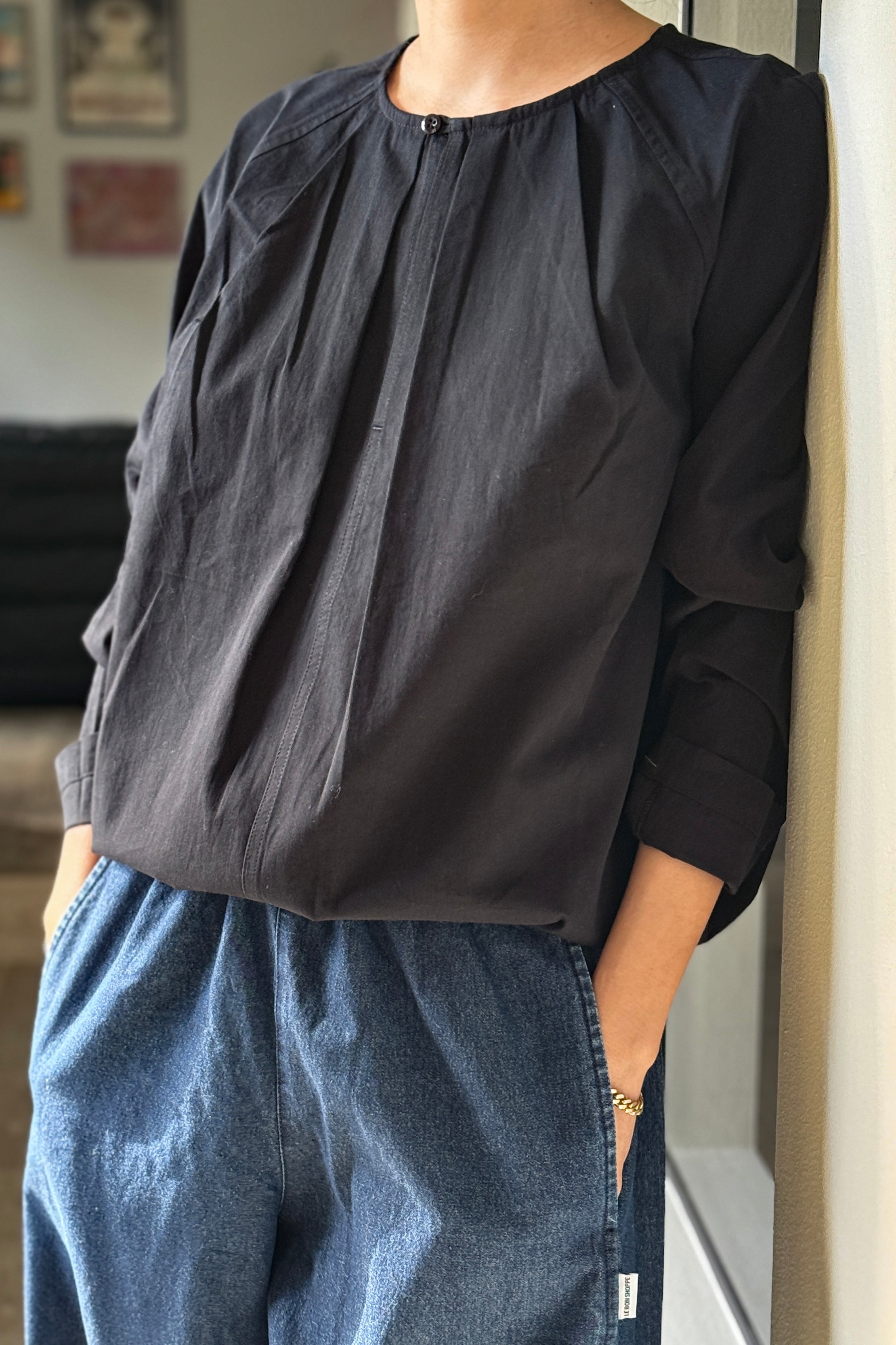 Julienne Long Sleeve Top - Black