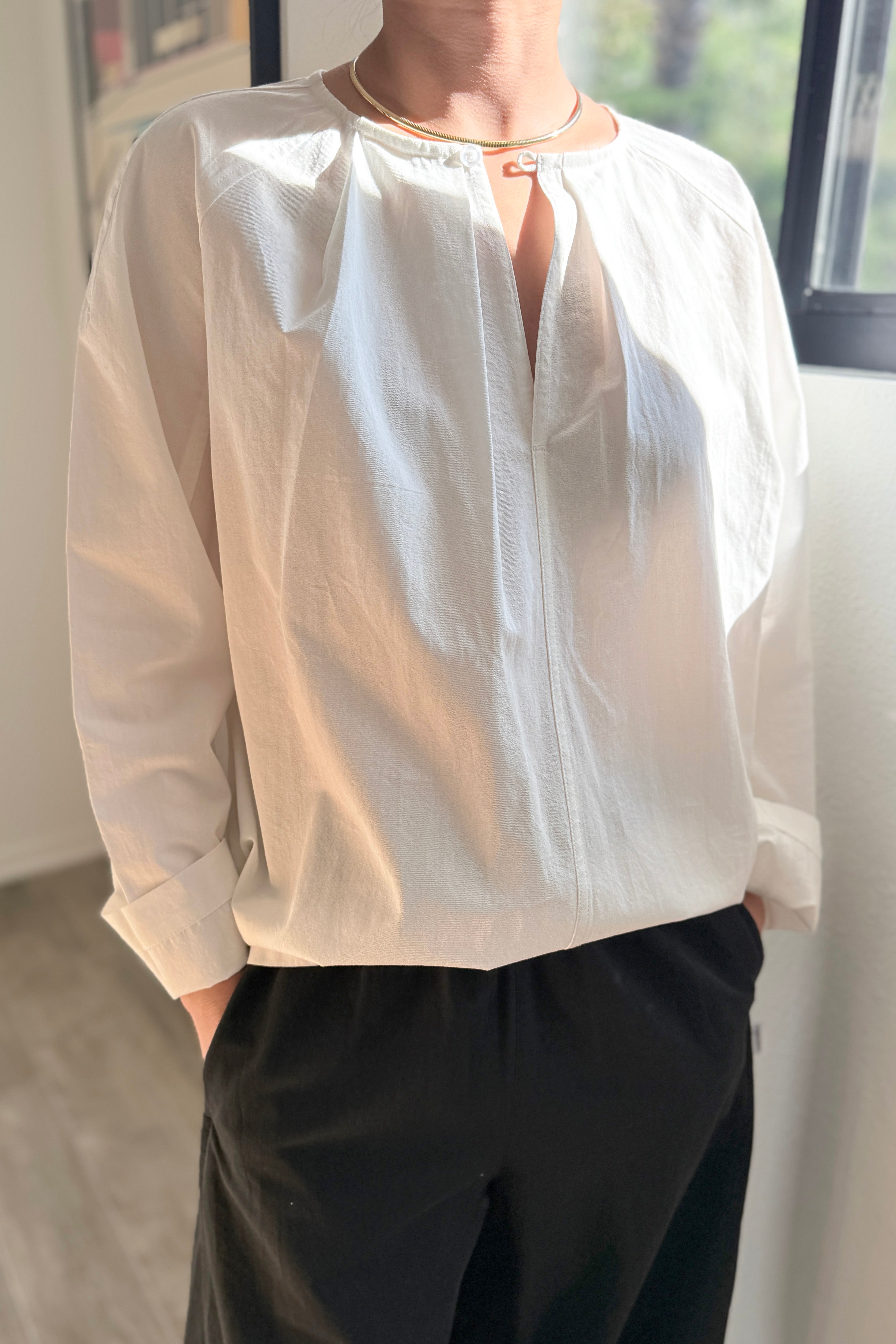 Julienne Long Sleeve Top - White