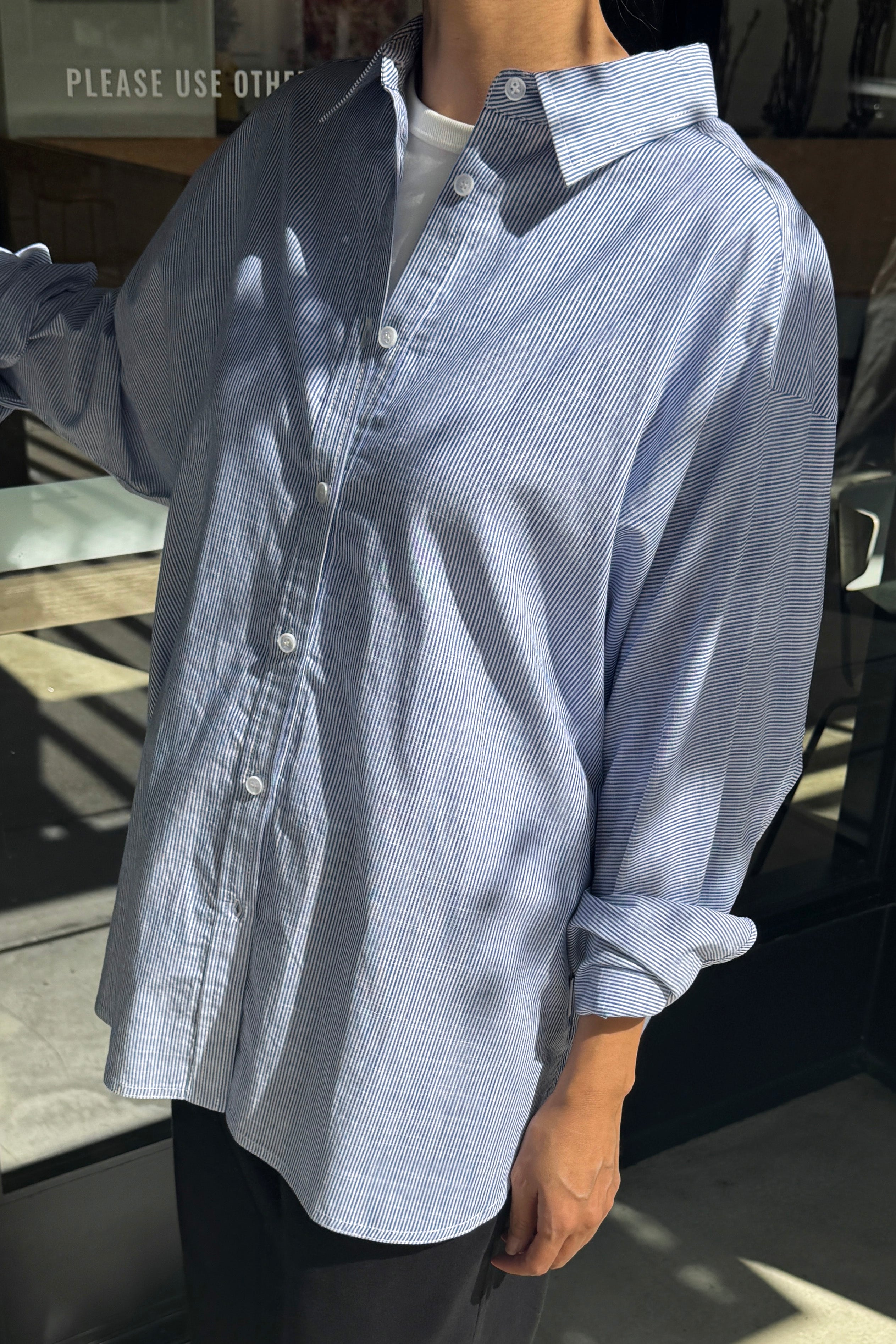 Light Weight Owen Shirt - Blue Pinstripe
