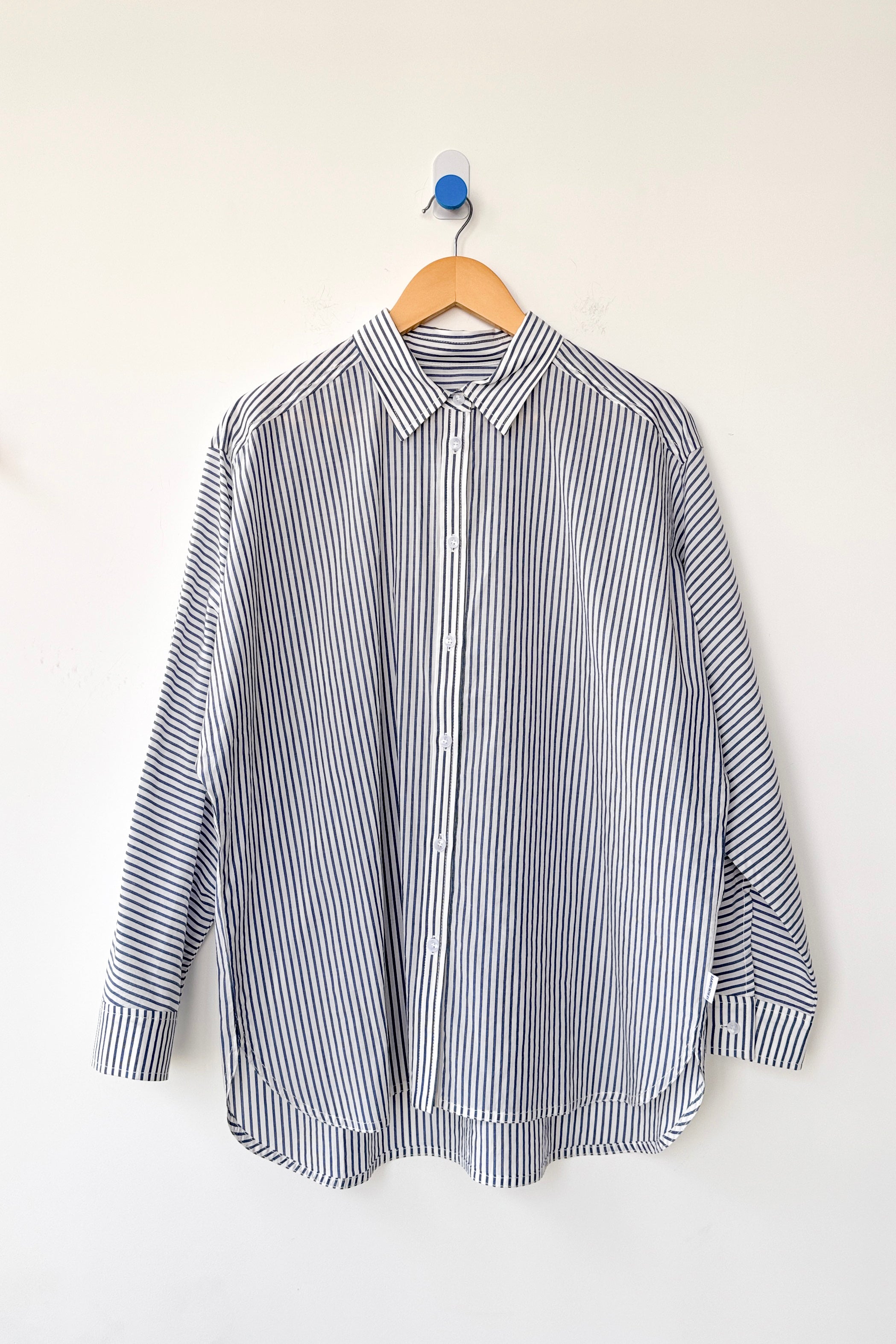 Striped Light Weight Owen Shirt - Denim Stripe On White