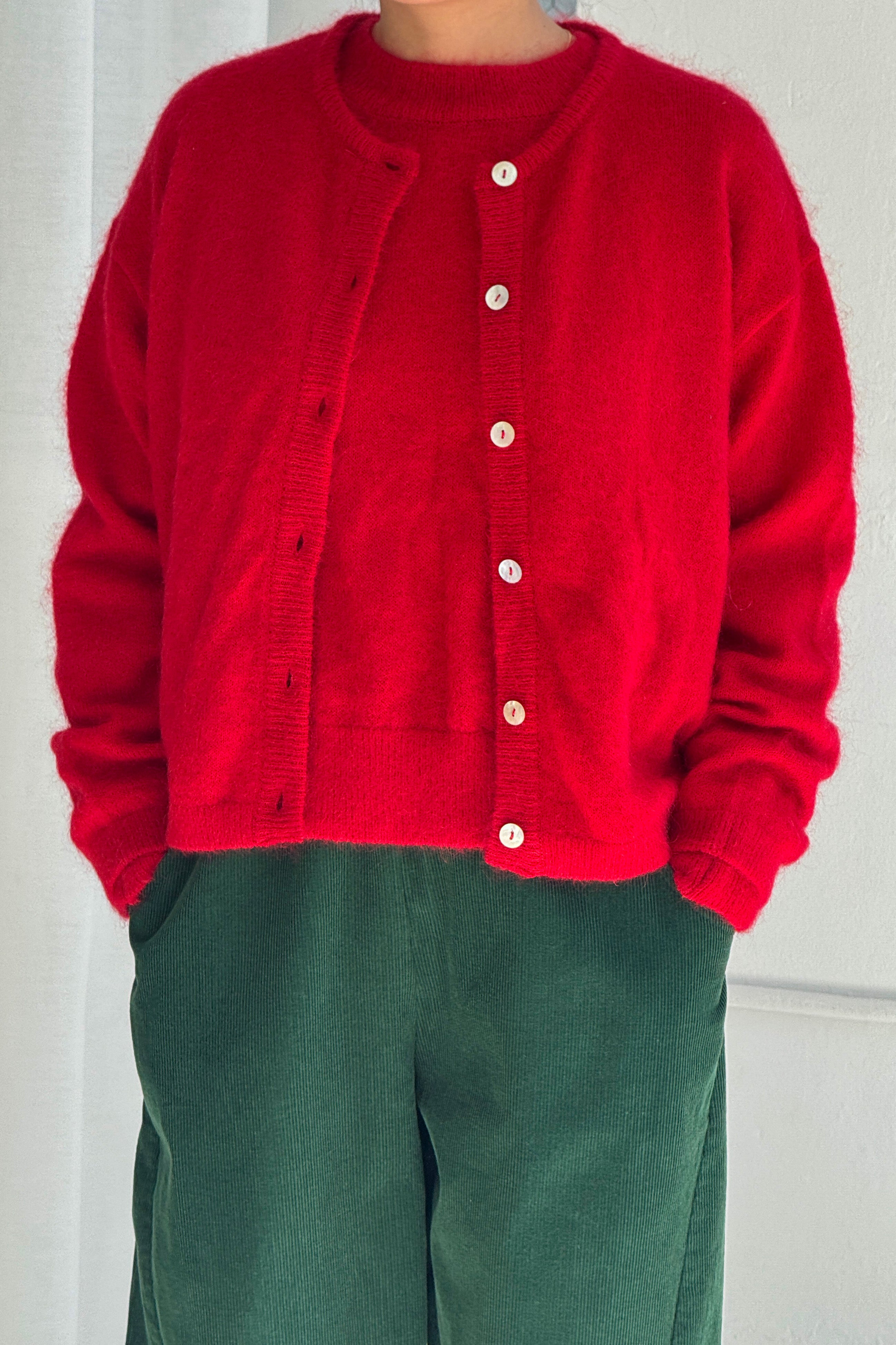 Leila Mohair Cardigan - Red