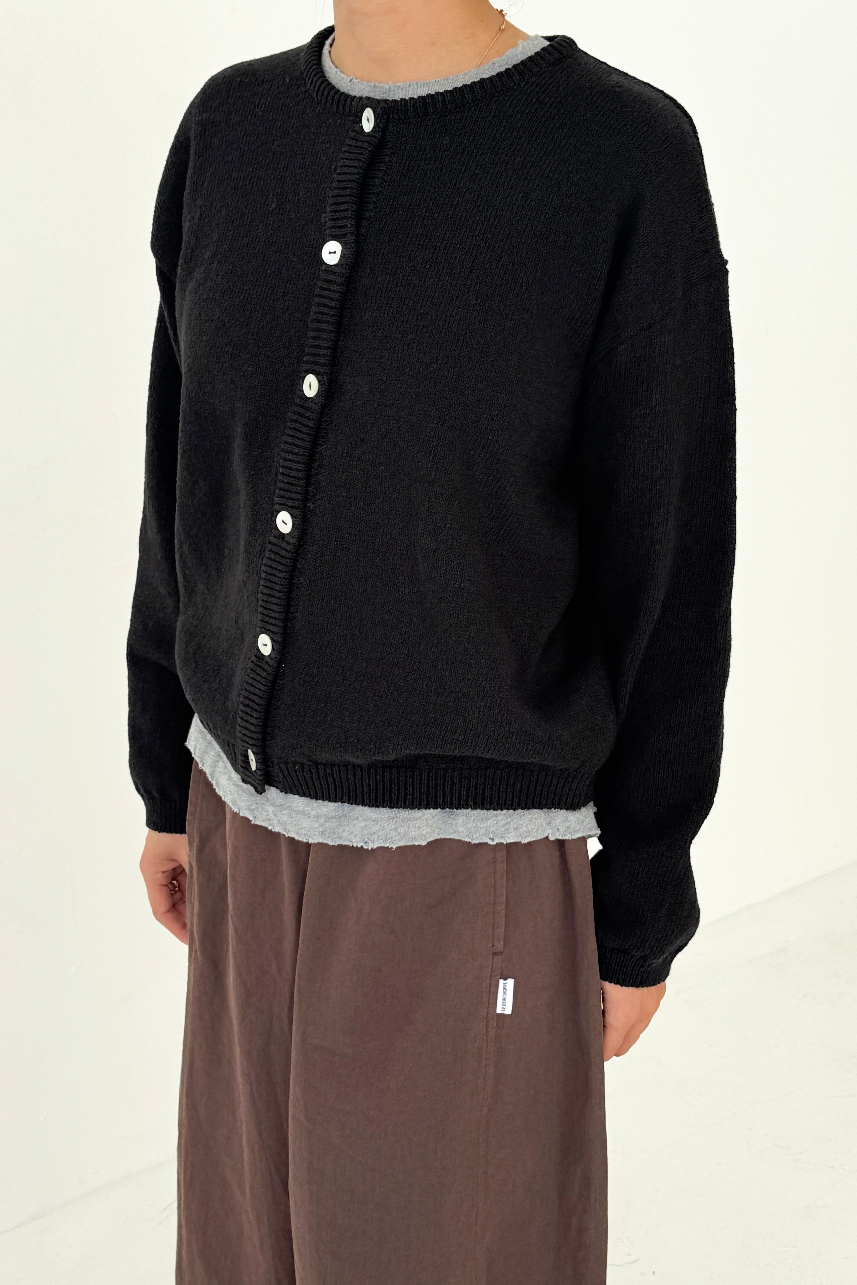 Cotton Leila Cardigan - Black