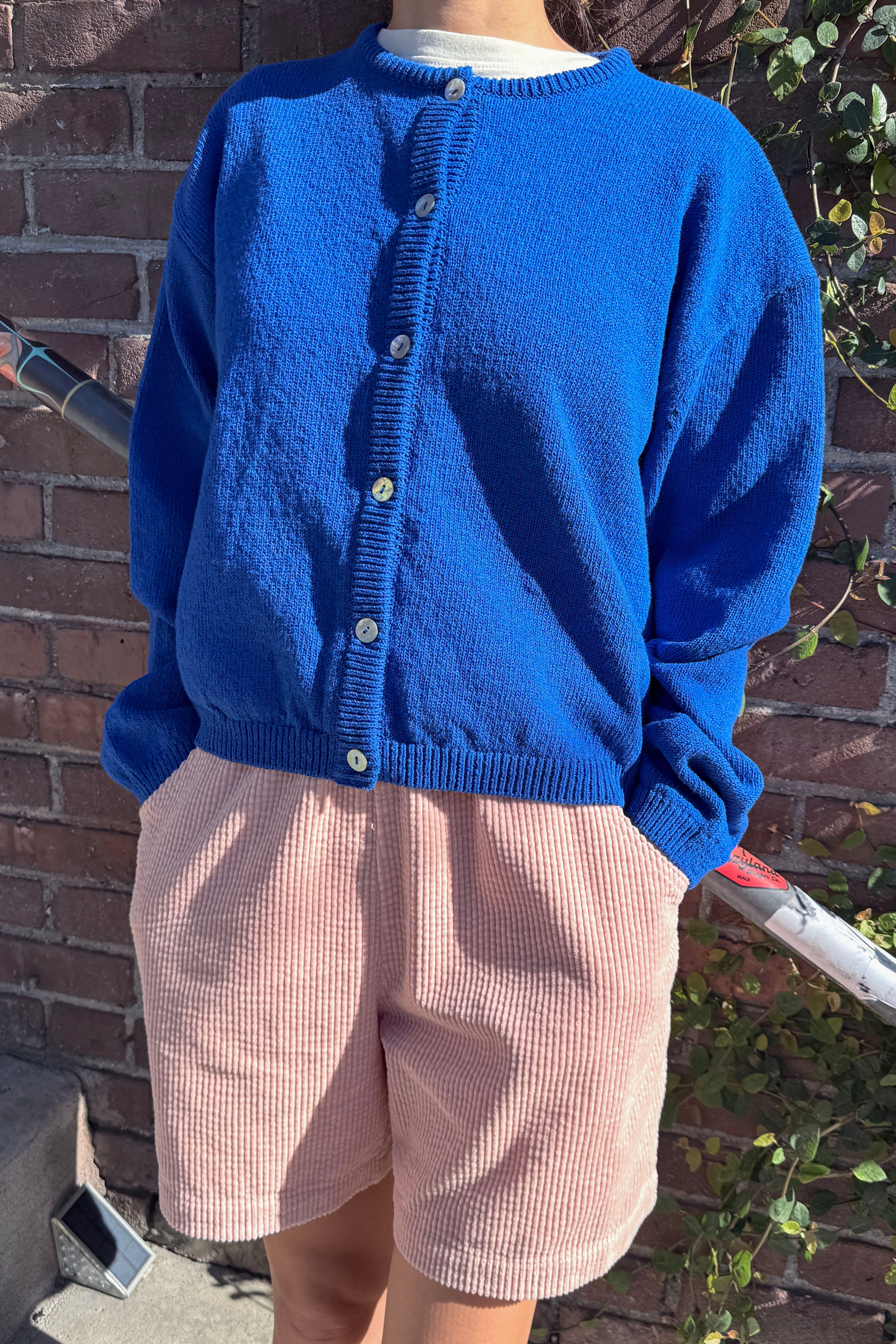 Cotton Leila Cardigan - Cobalt