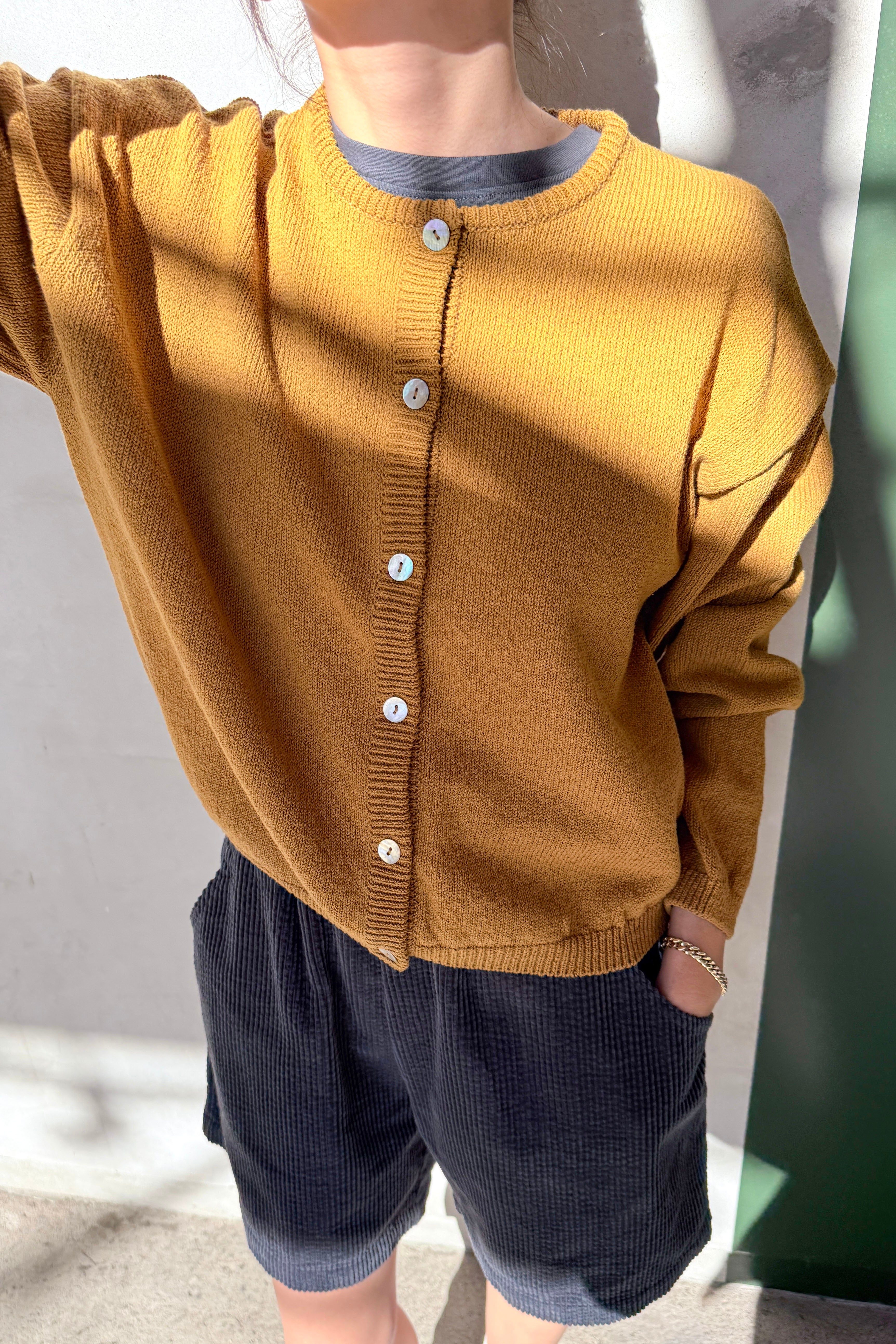 Cotton Leila Cardigan - Dijon