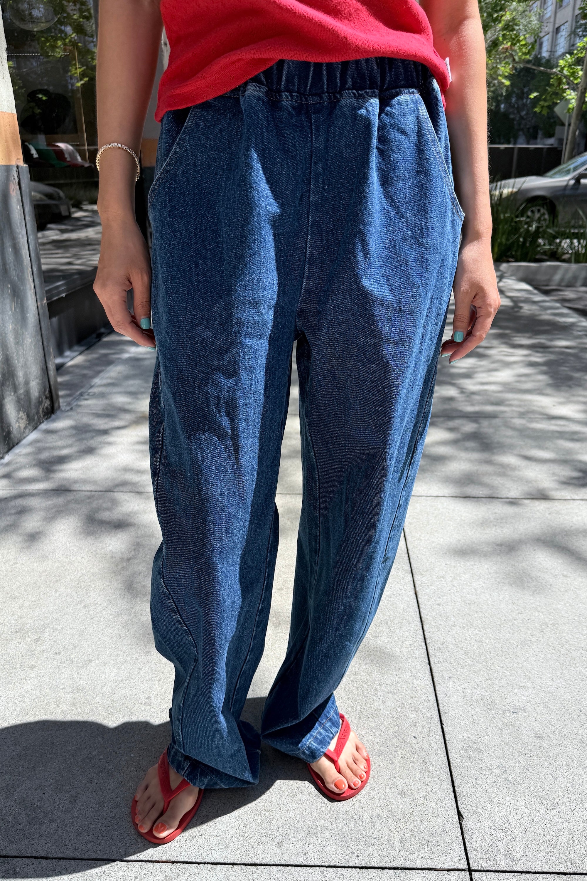 Pantalon Long Arc - Denim Bleu