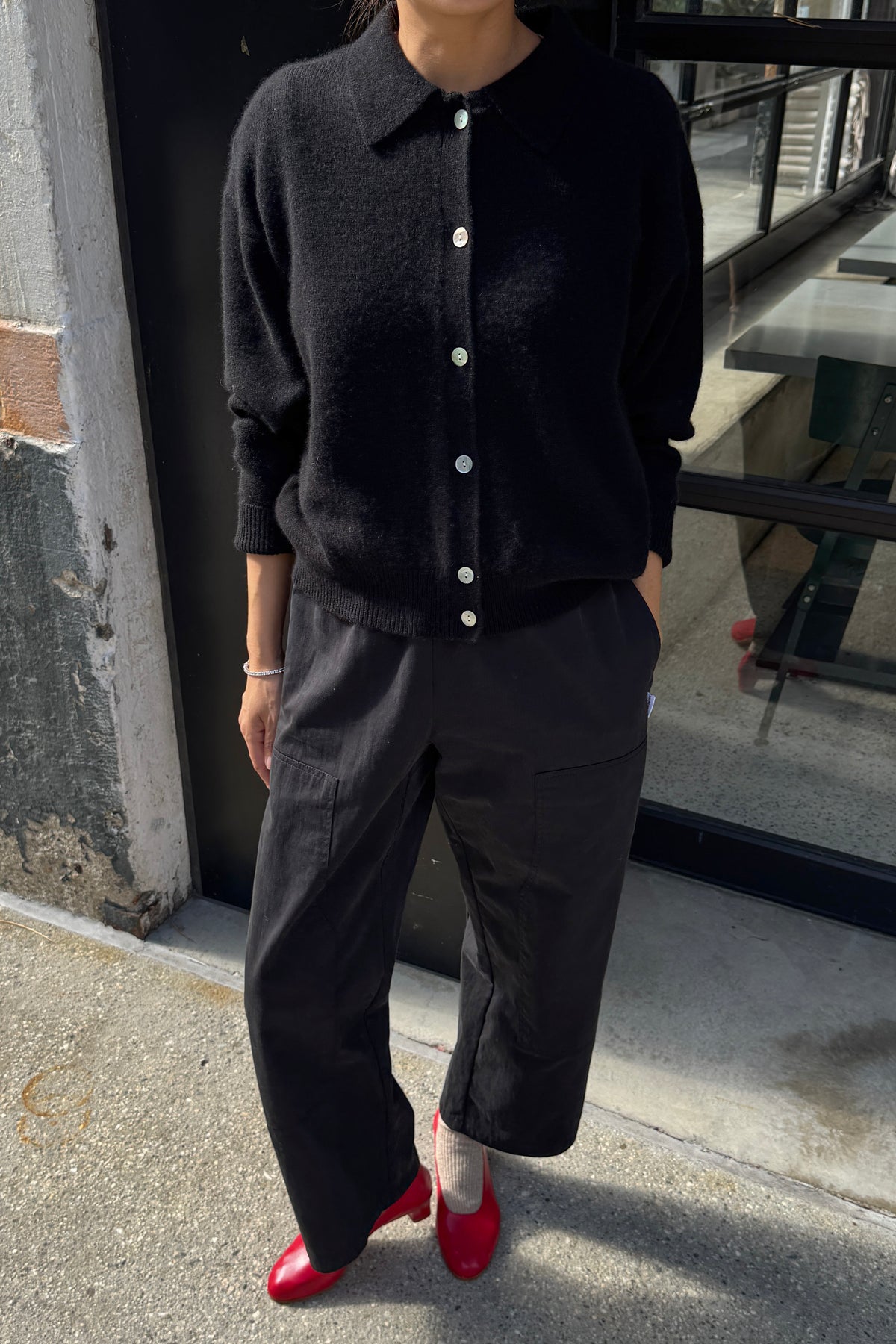 Lou Cashmere Cardigan - Black