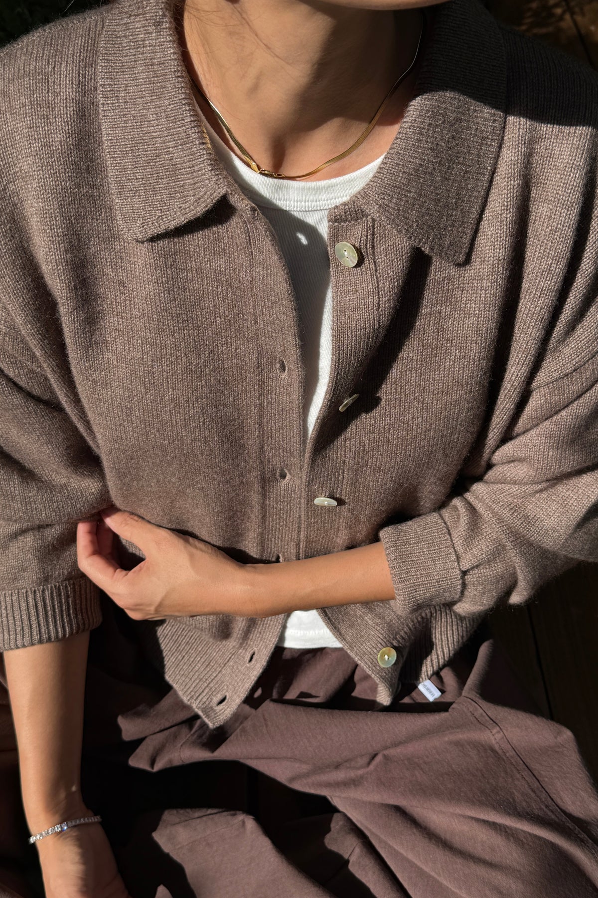 Lou Cashmere Cardigan - Frappe