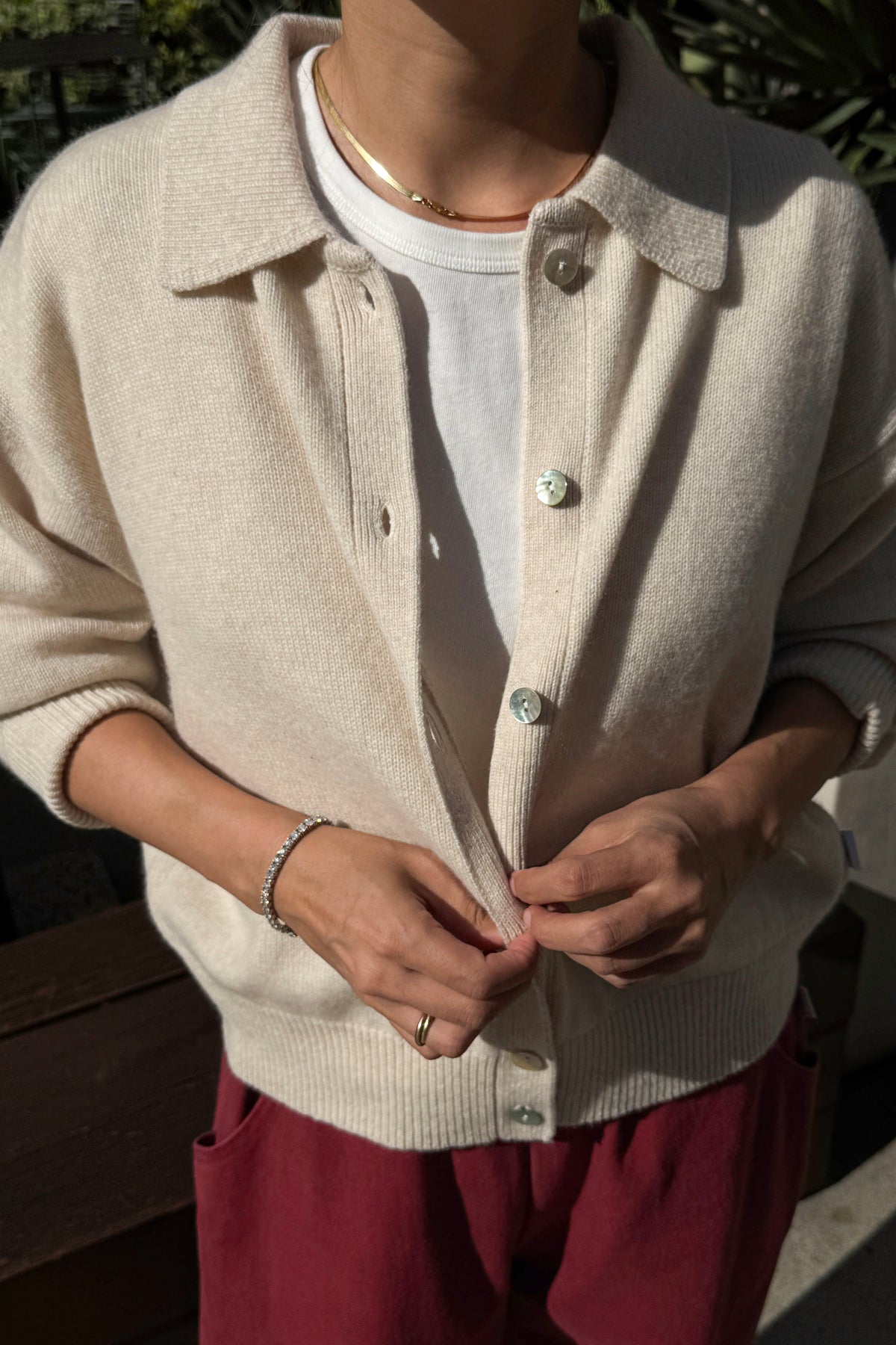 Lou Cashmere Cardigan - Oatmeal