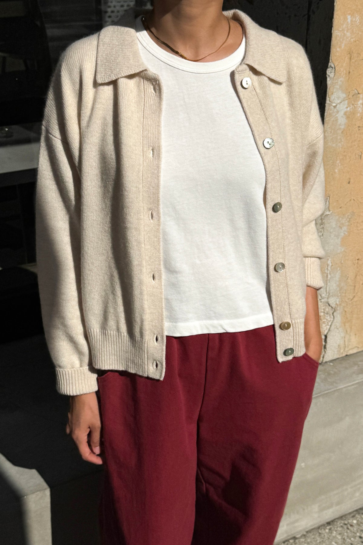 Lou Cashmere Cardigan - Oatmeal