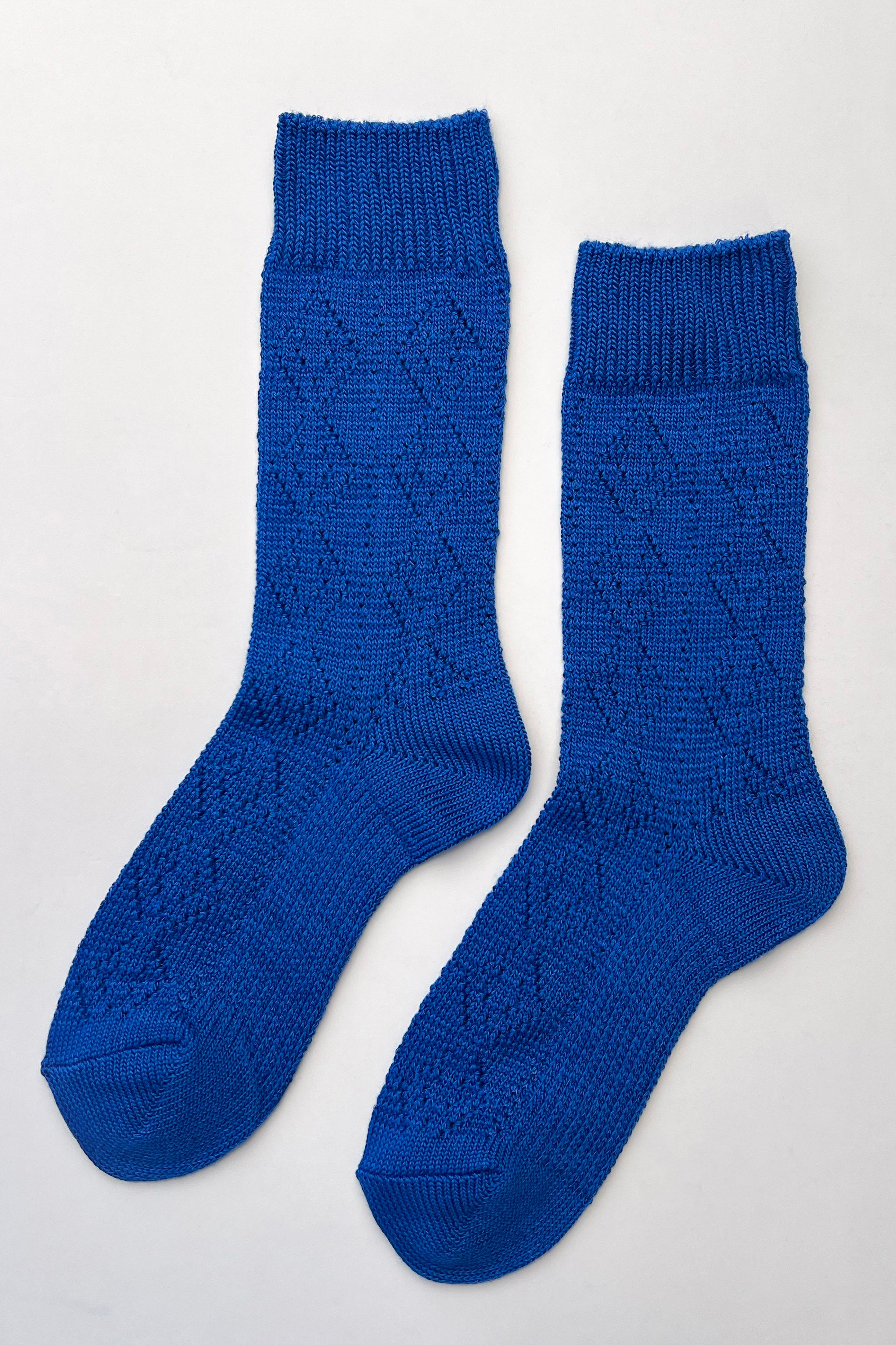 Modal Eyelet Socks - Cobalt