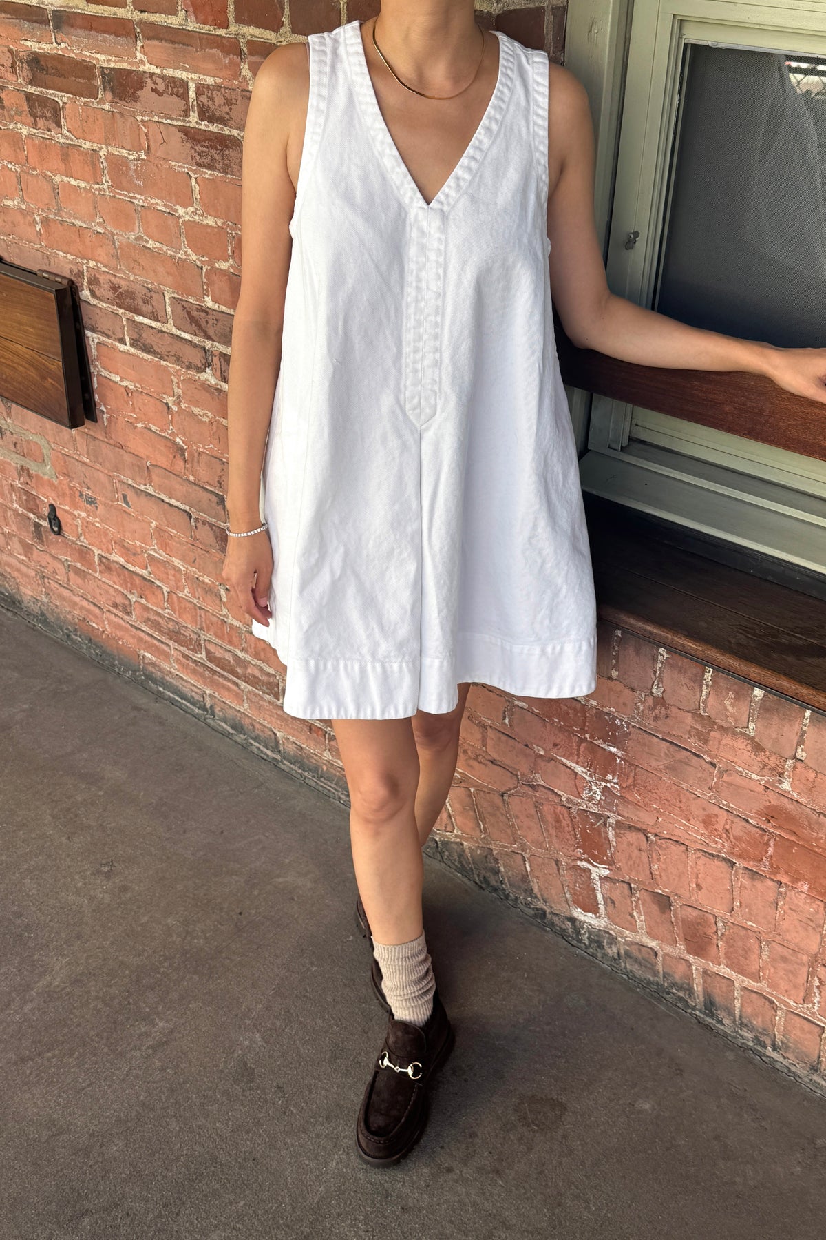 Mable Dress - White Denim