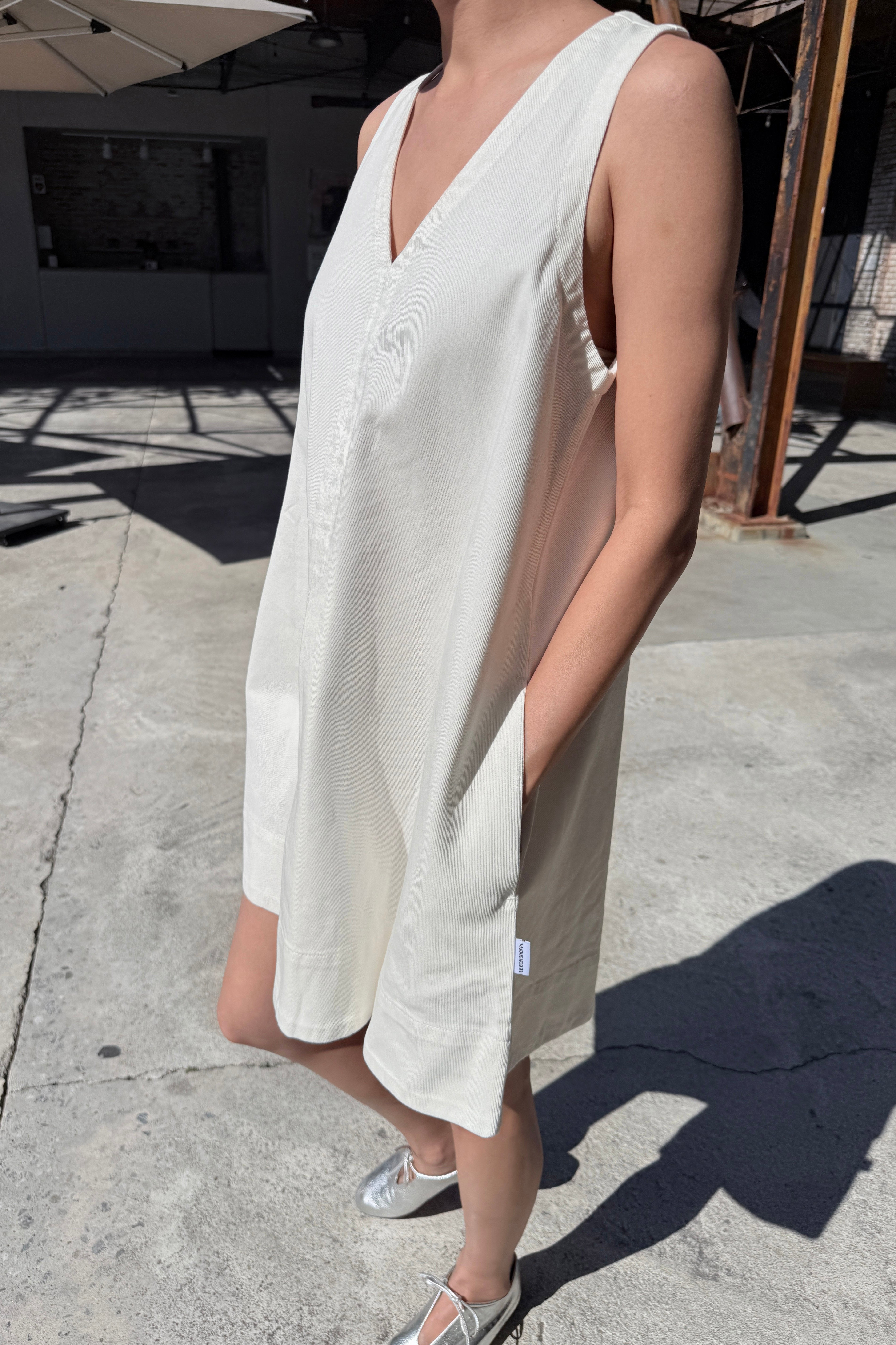 Mable Dress - White Denim