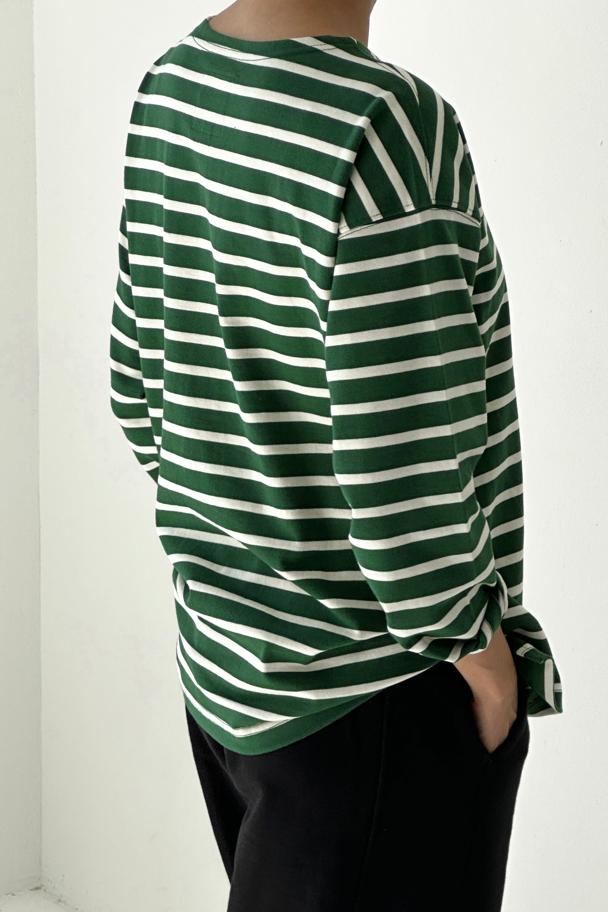 Marseille Top - White Stripe on Pine